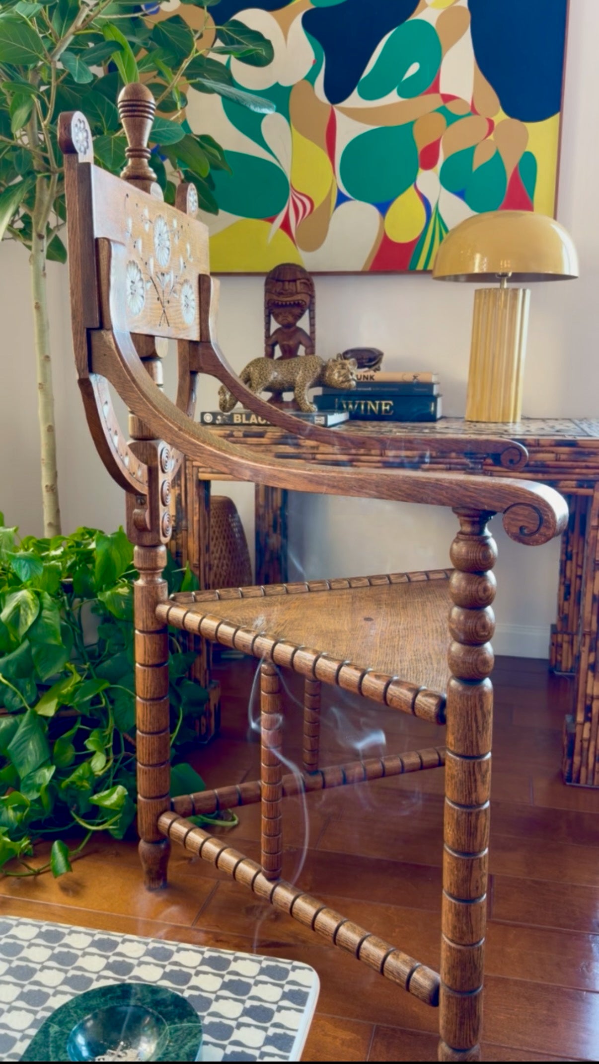 Antique Swedish Munkstol Monk Chair