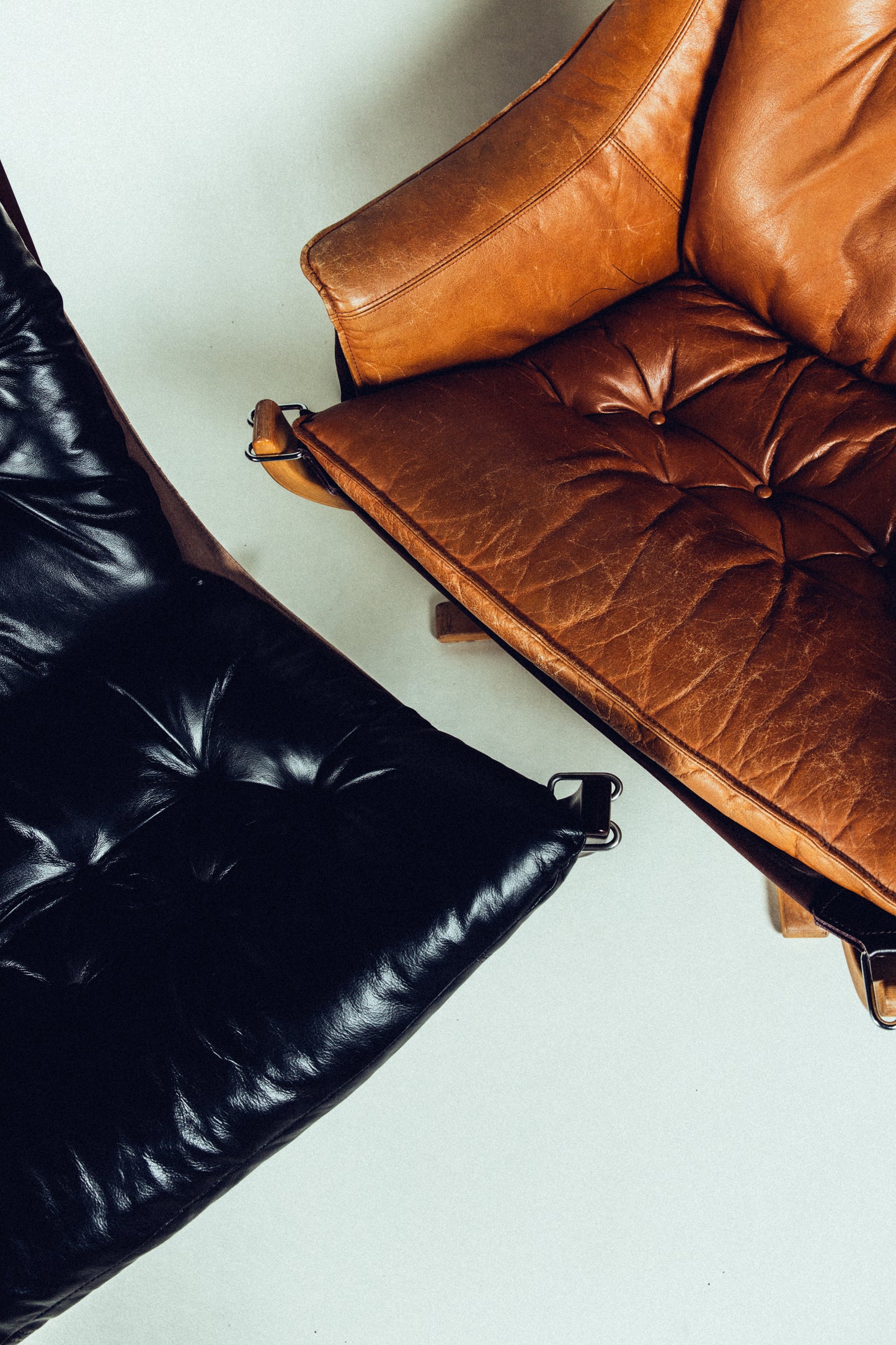 Falcon Chair and Ottoman Brown Leather • Norway c. 1971