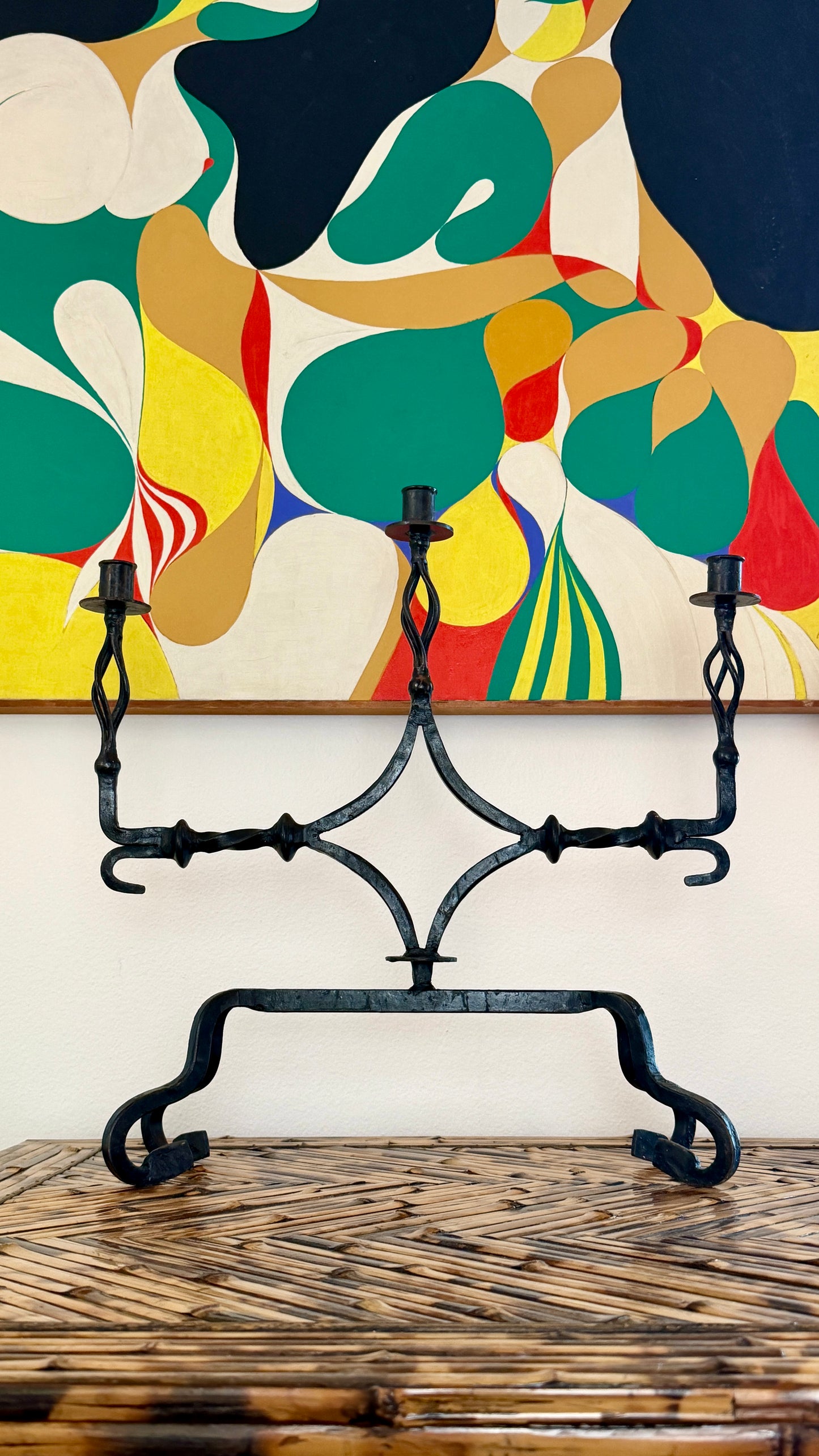 Spanish Gothic Hand-Forged Iron Candelabra
