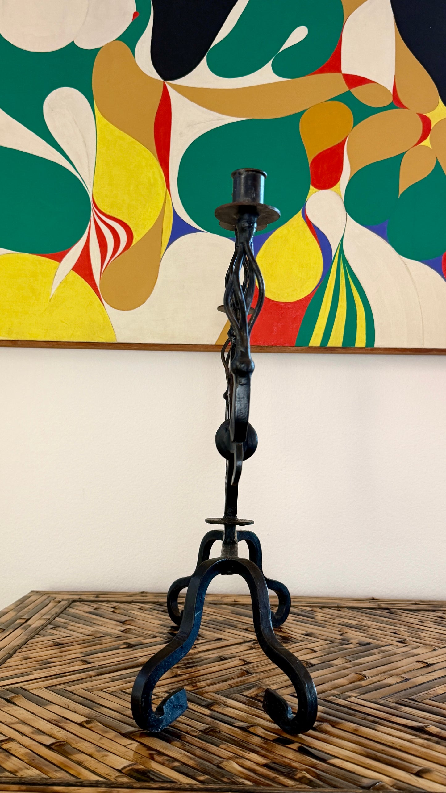 Spanish Gothic Hand-Forged Iron Candelabra