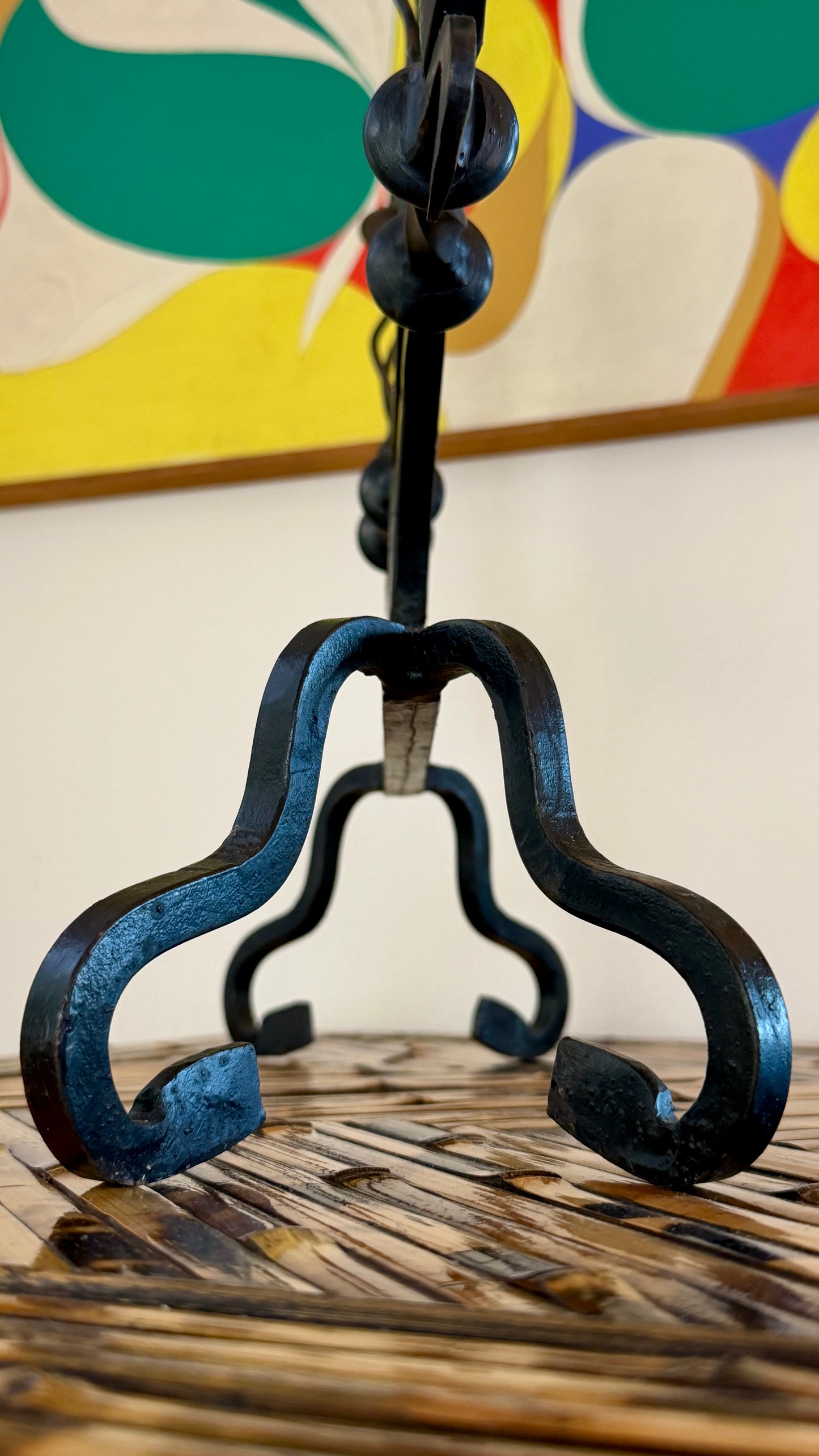 Spanish Gothic Hand-Forged Iron Candelabra