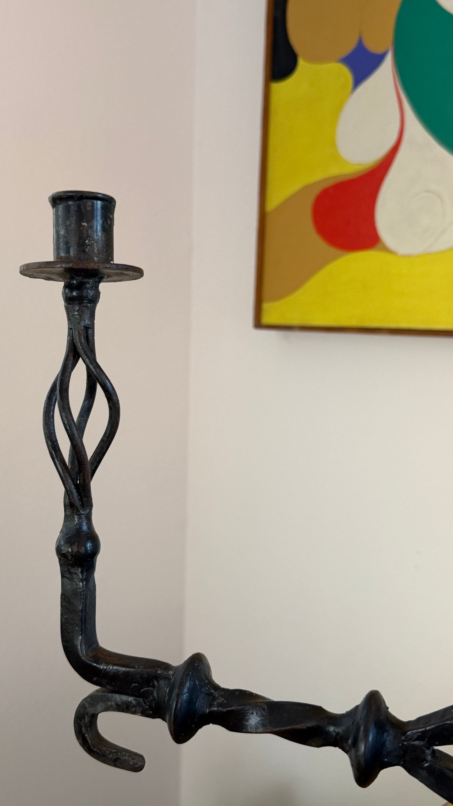 Spanish Gothic Hand-Forged Iron Candelabra