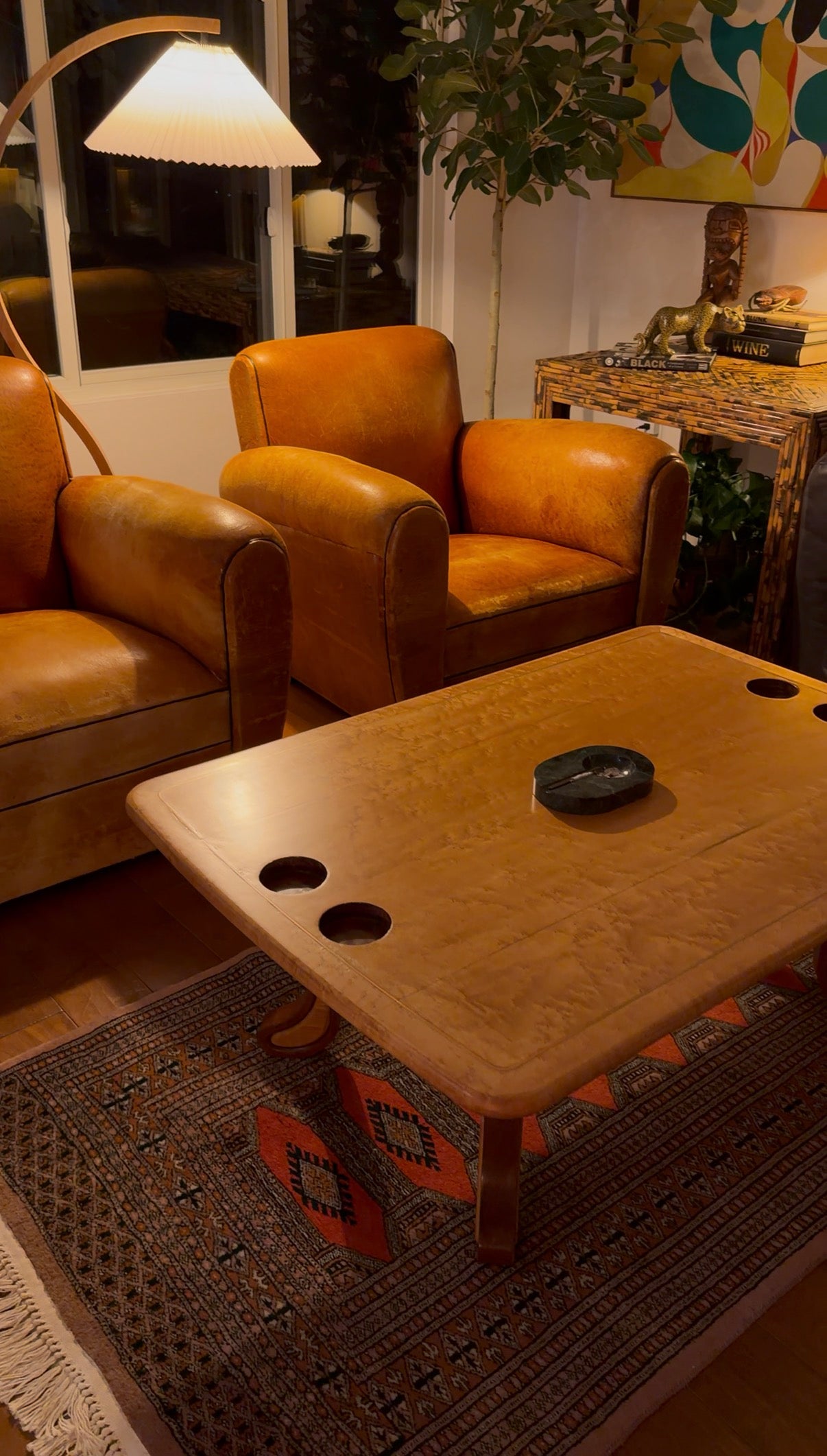 Pair of French Leather Club Chairs • c. 1940s