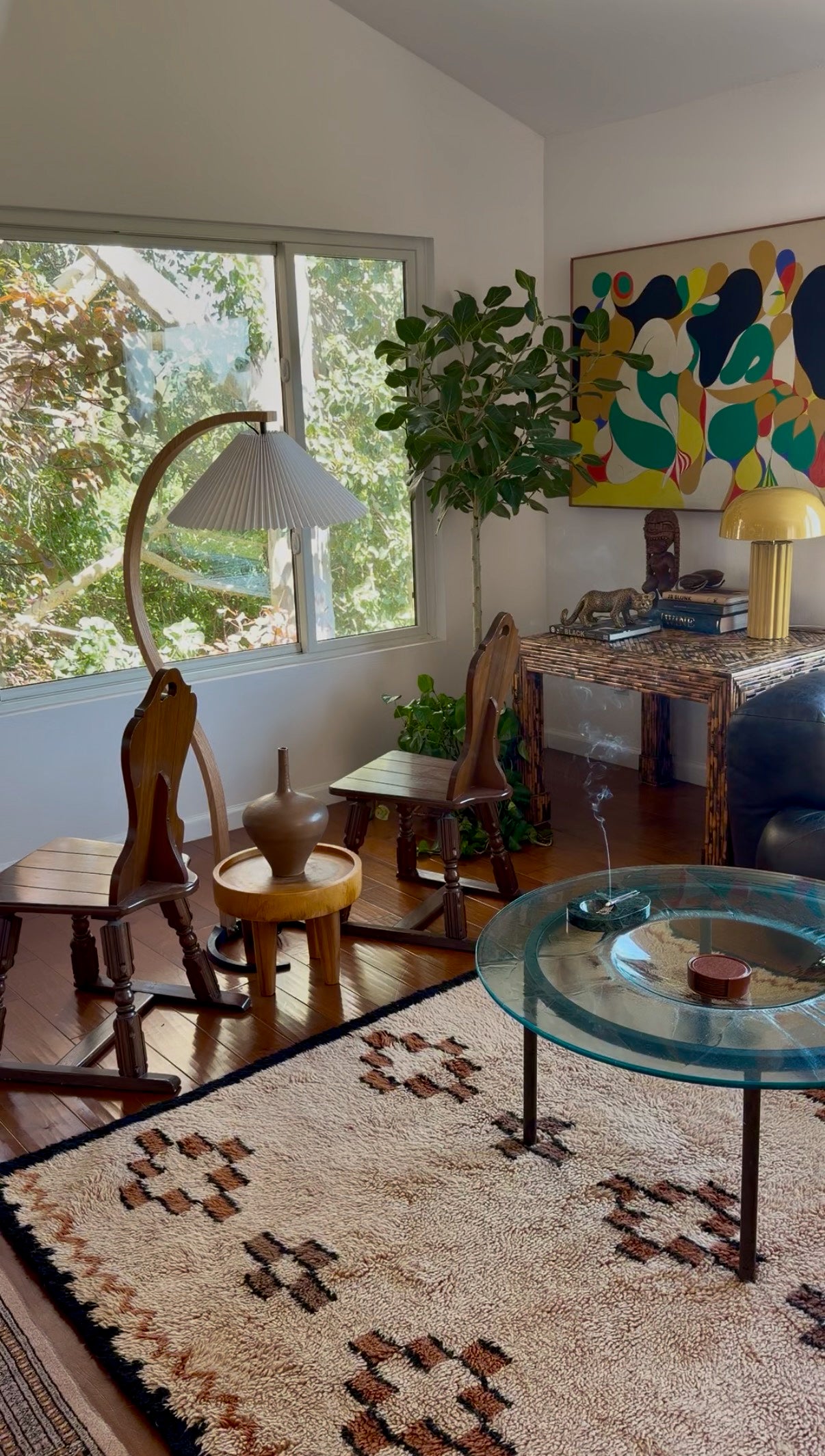 Turned and fluted legs of an Alpine Brettstuhl chair, mid-20th century