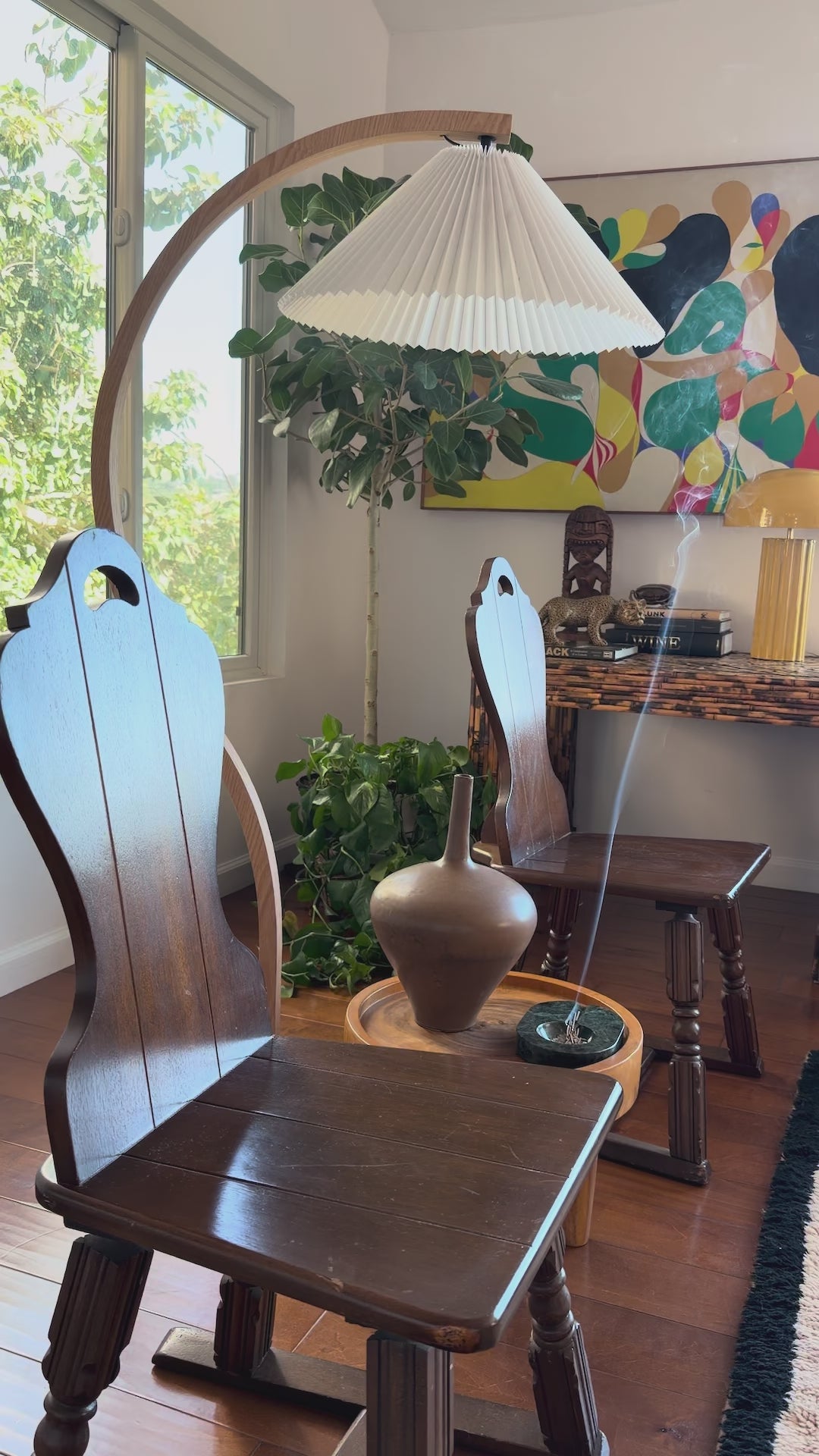 Video of the pair of Tyrolean Brettstuhl chairs, mid-20th century