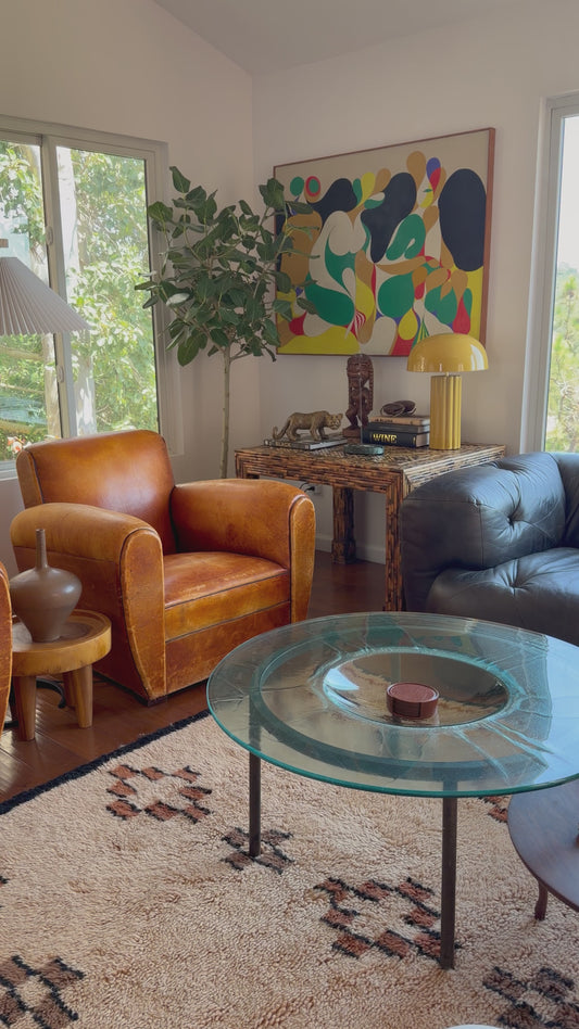 Pair of French Leather Club Chairs • c. 1940s
