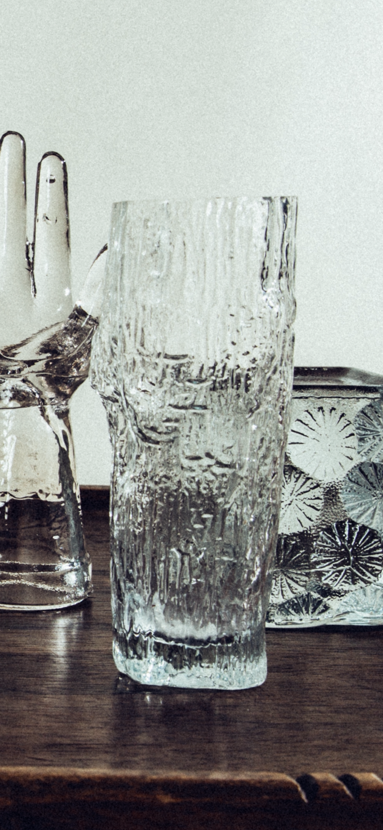 Etched Sculptural Glass Vase SMALL • Vintage