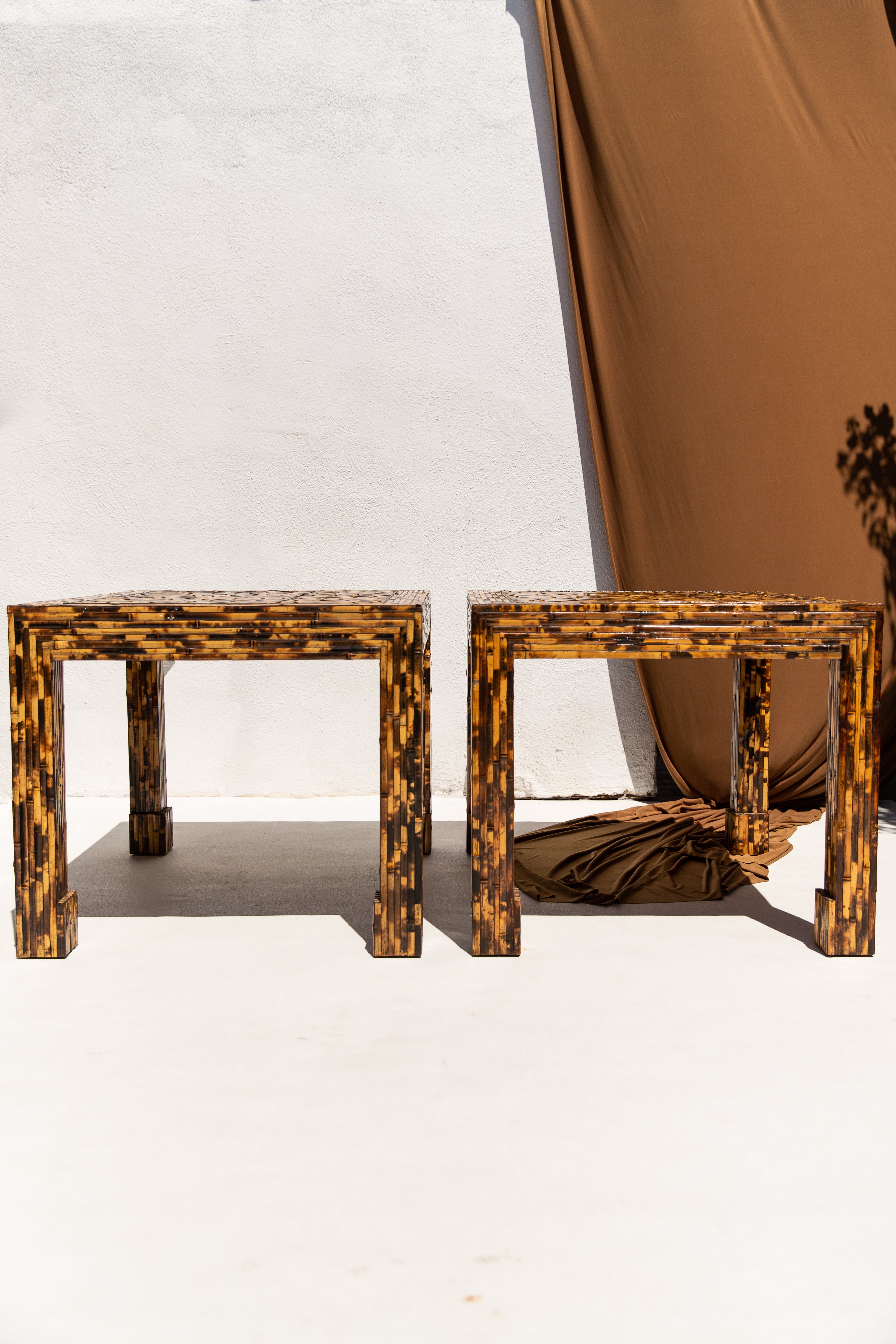 Harrison-Van Horn Split & Burnt Bamboo Vintage Designer Table⁠⁠ c.1976