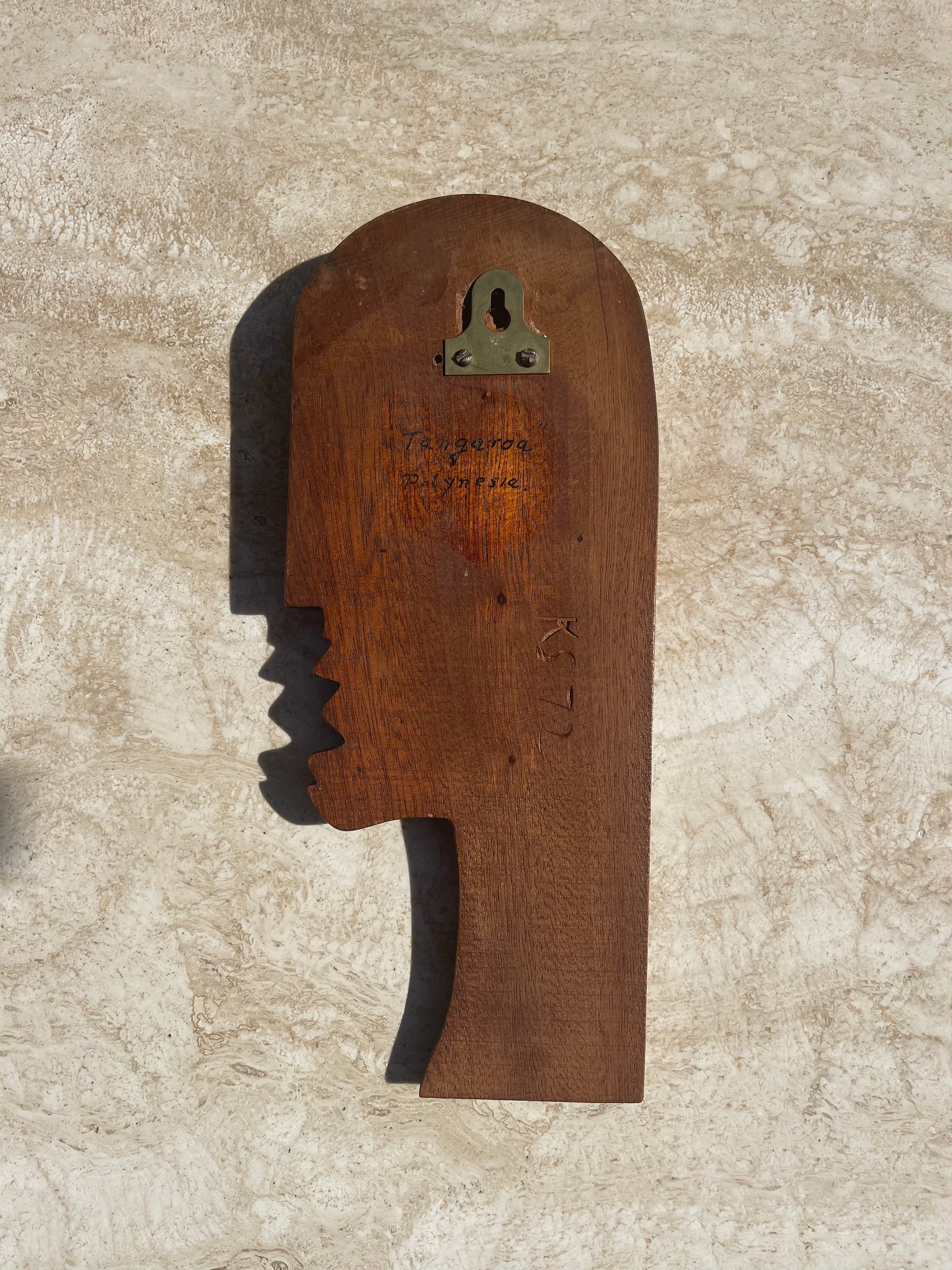 Vintage Polynesian Tangaroa Mask 1972 • includes wall mount