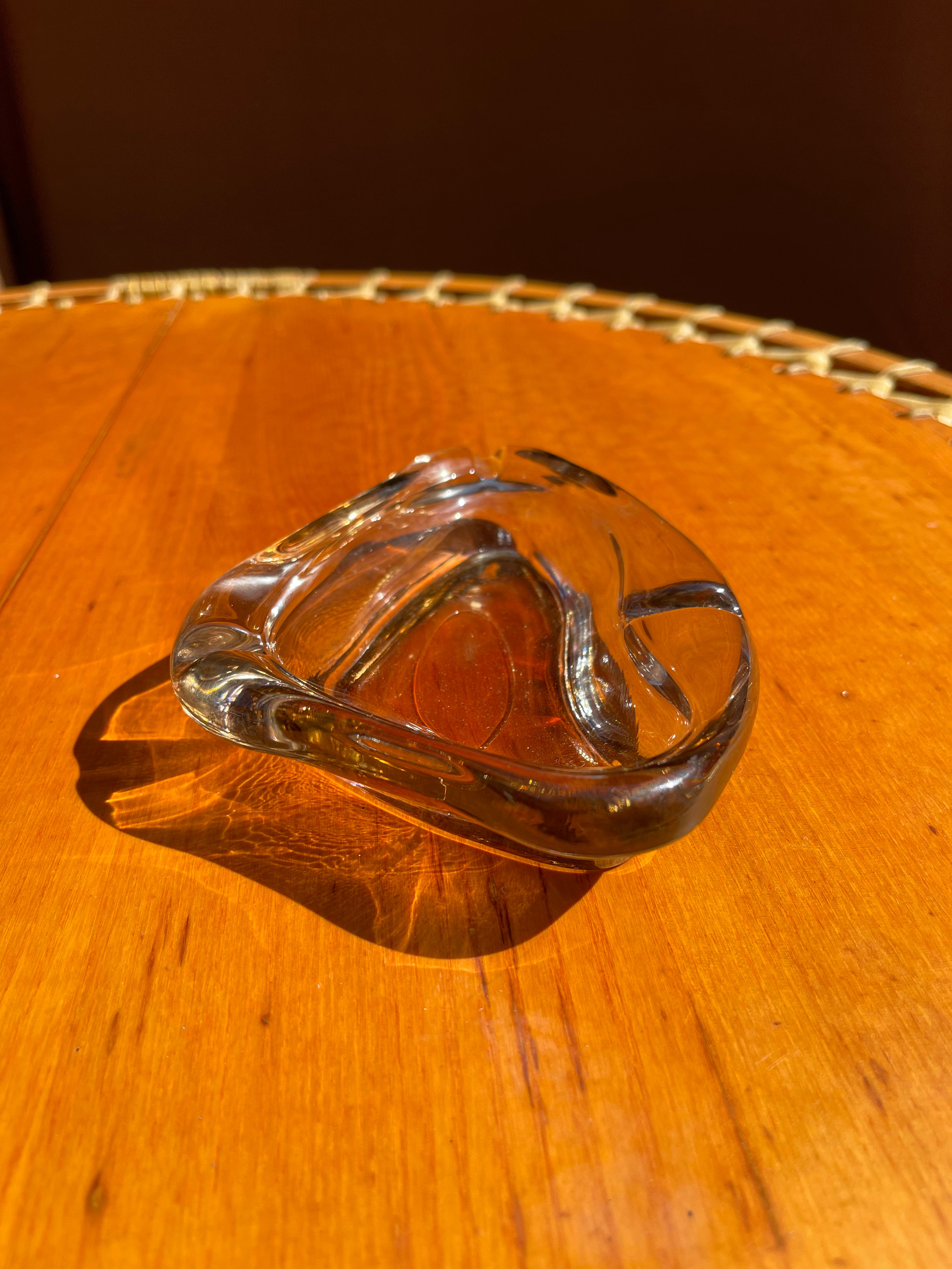 Anchor Hocking Lustre Glass Ashtray • Swedish Vintage 1970 • Brown