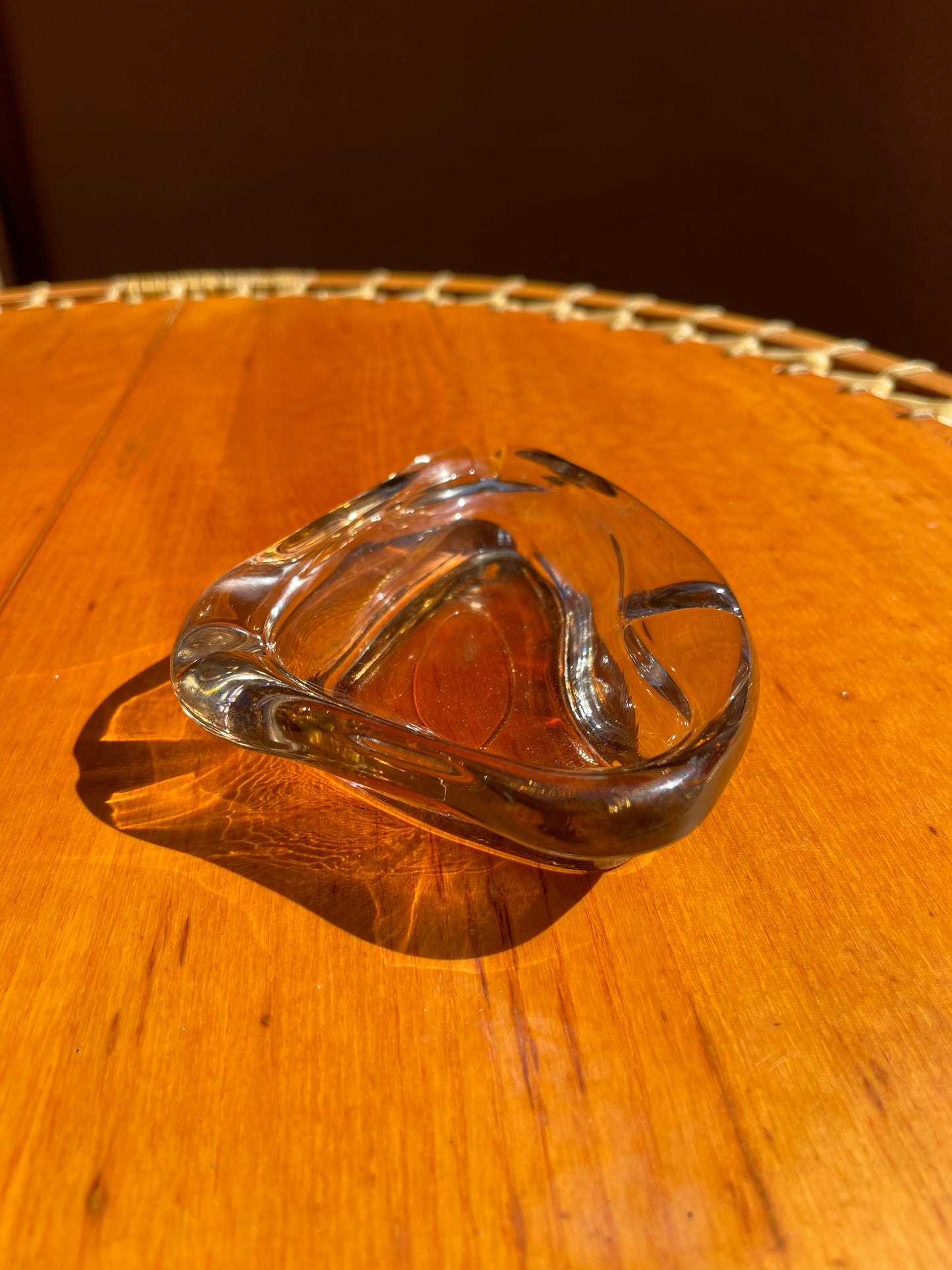 Anchor Hocking Lustre Glass Ashtray • Swedish Vintage 1970 • Brown