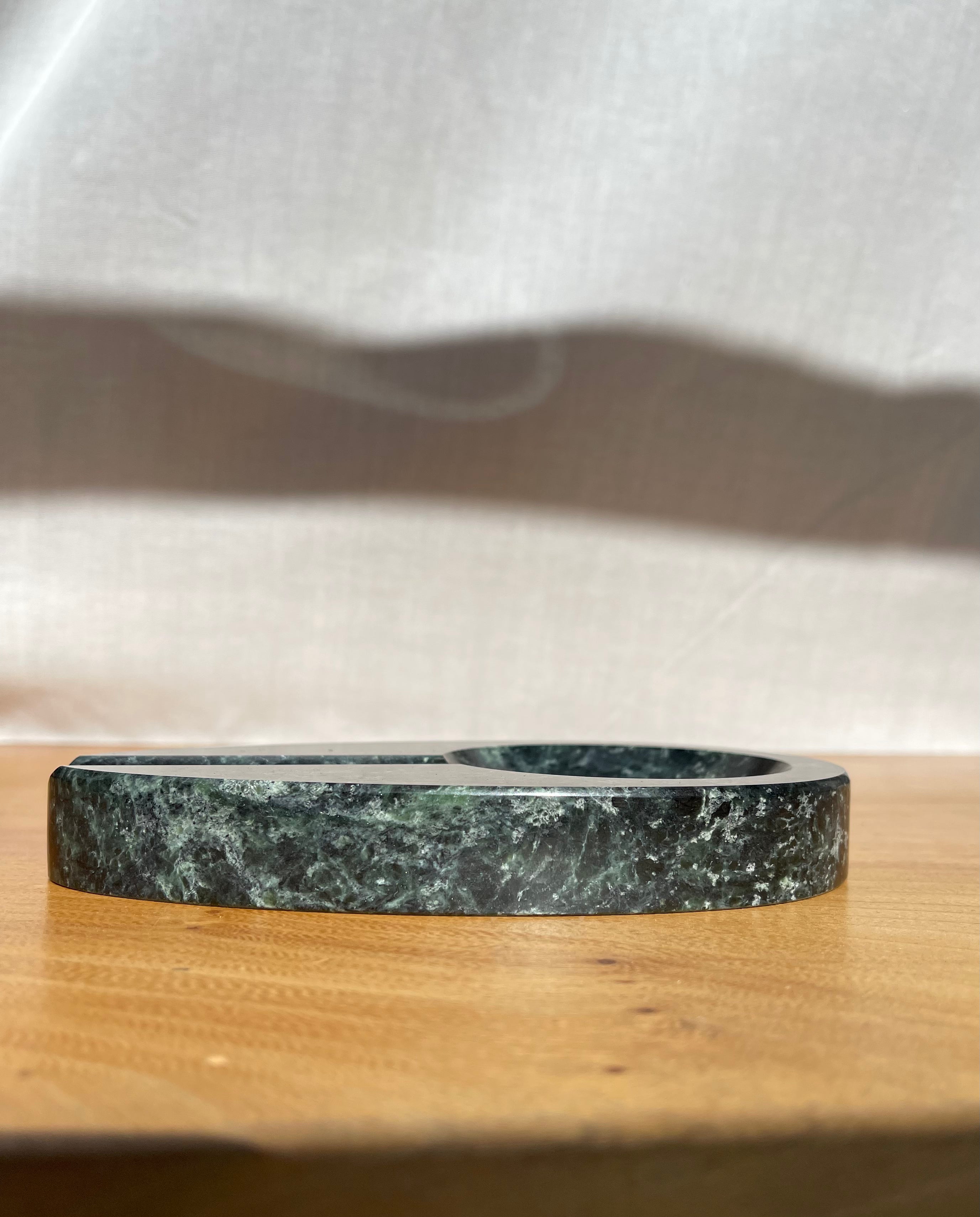 Green Italian Marble Ashtray • Vintage