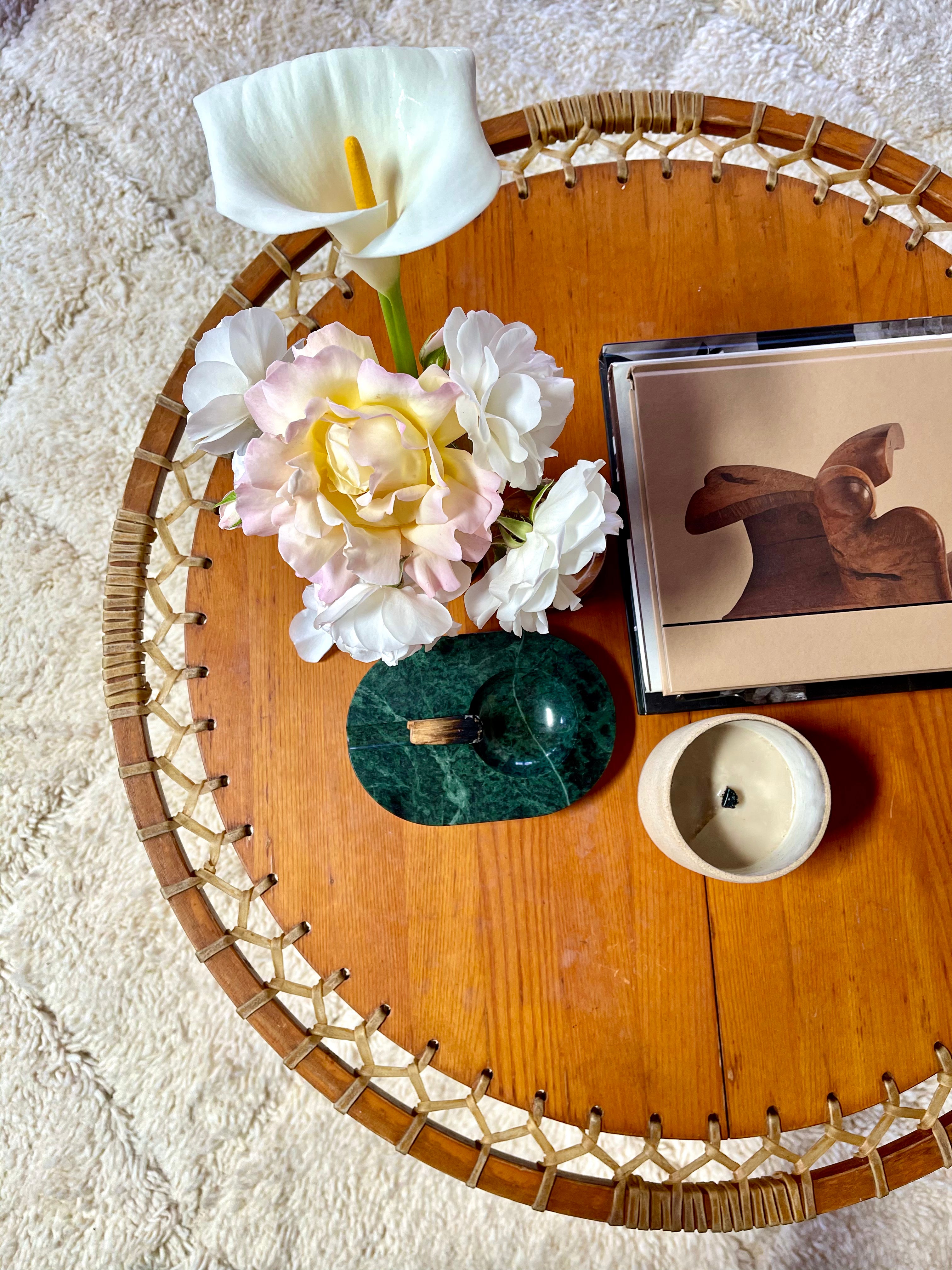 Snocraft Snowshoe Coffee Table 1970s, Oak and Rawhide