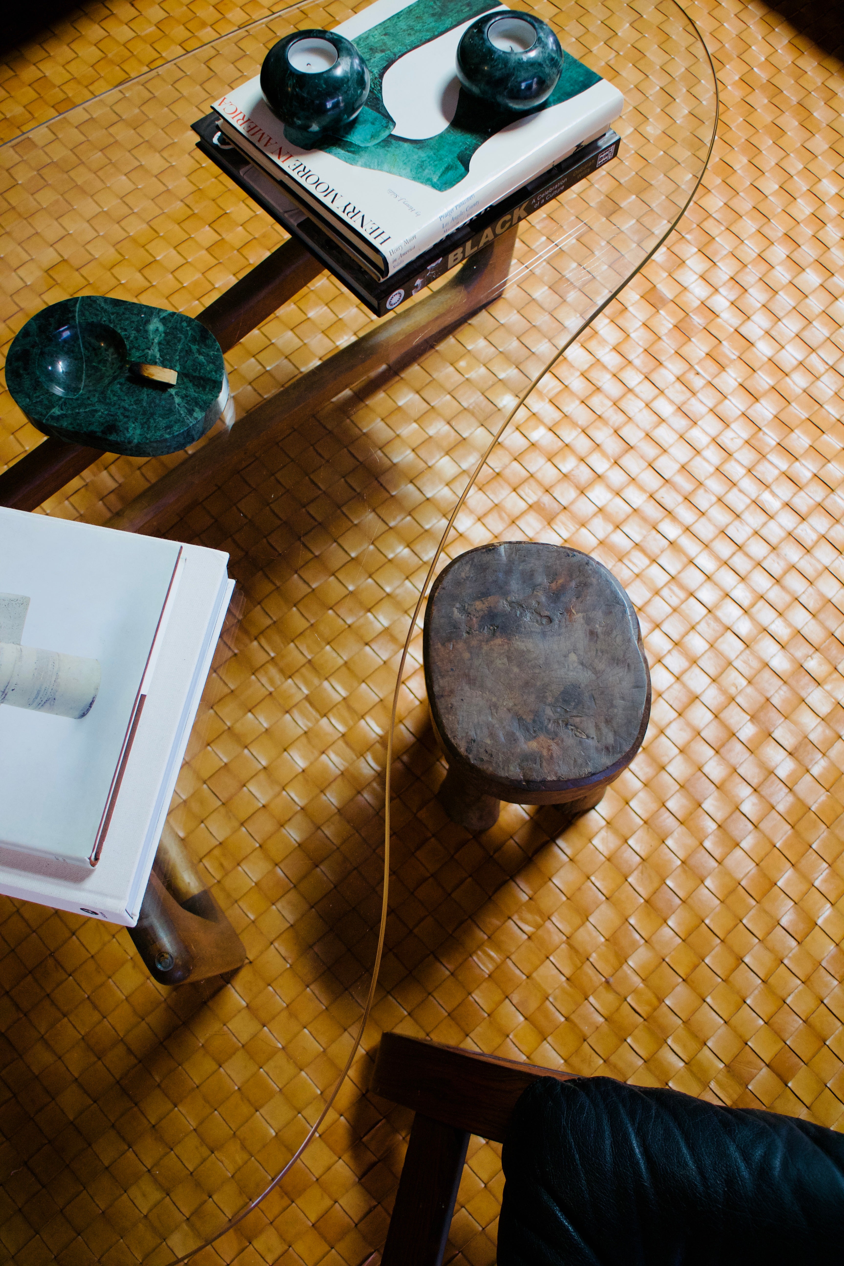 Large Green Marble Ashtray • Vintage