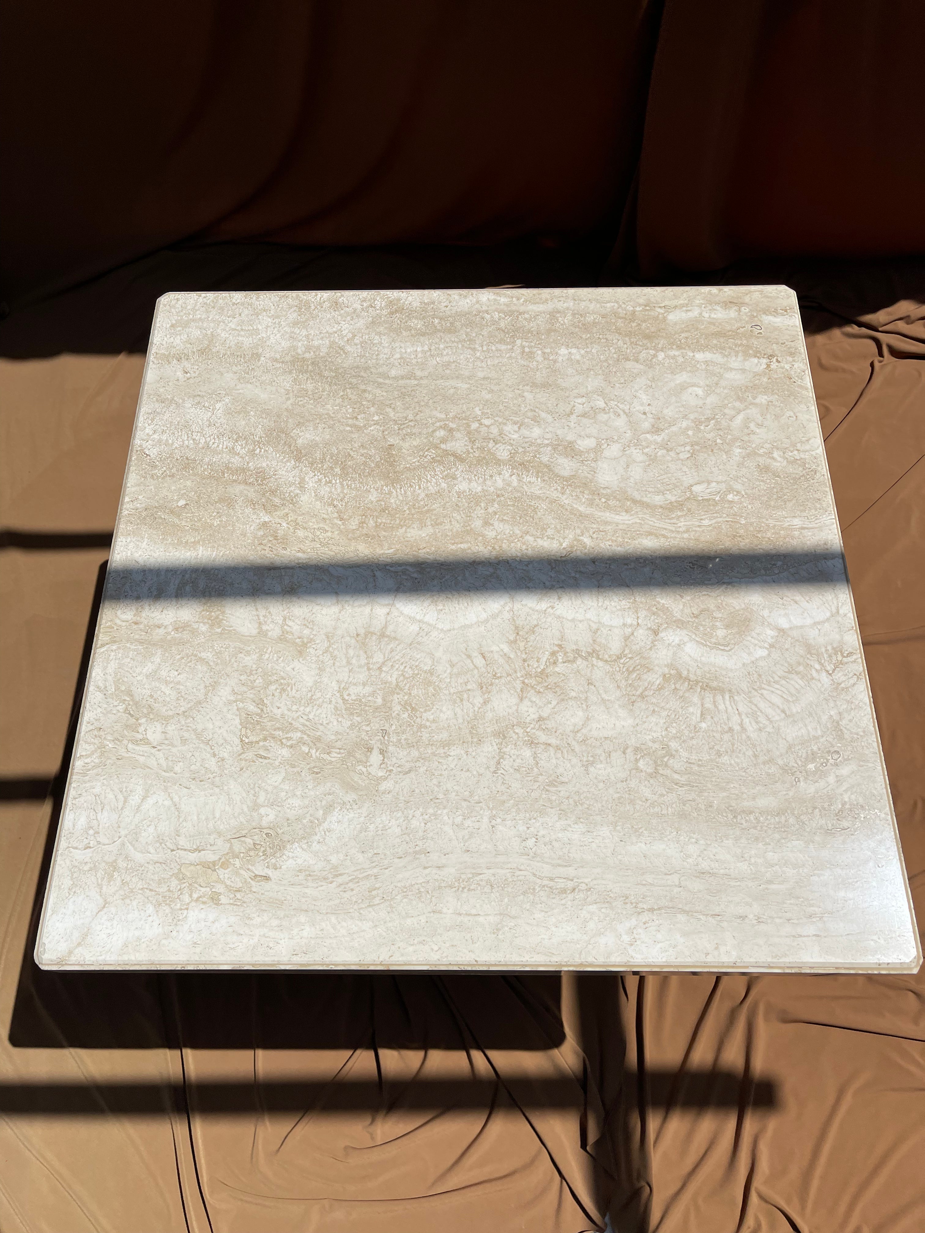 Vintage Italian Travertine End Table