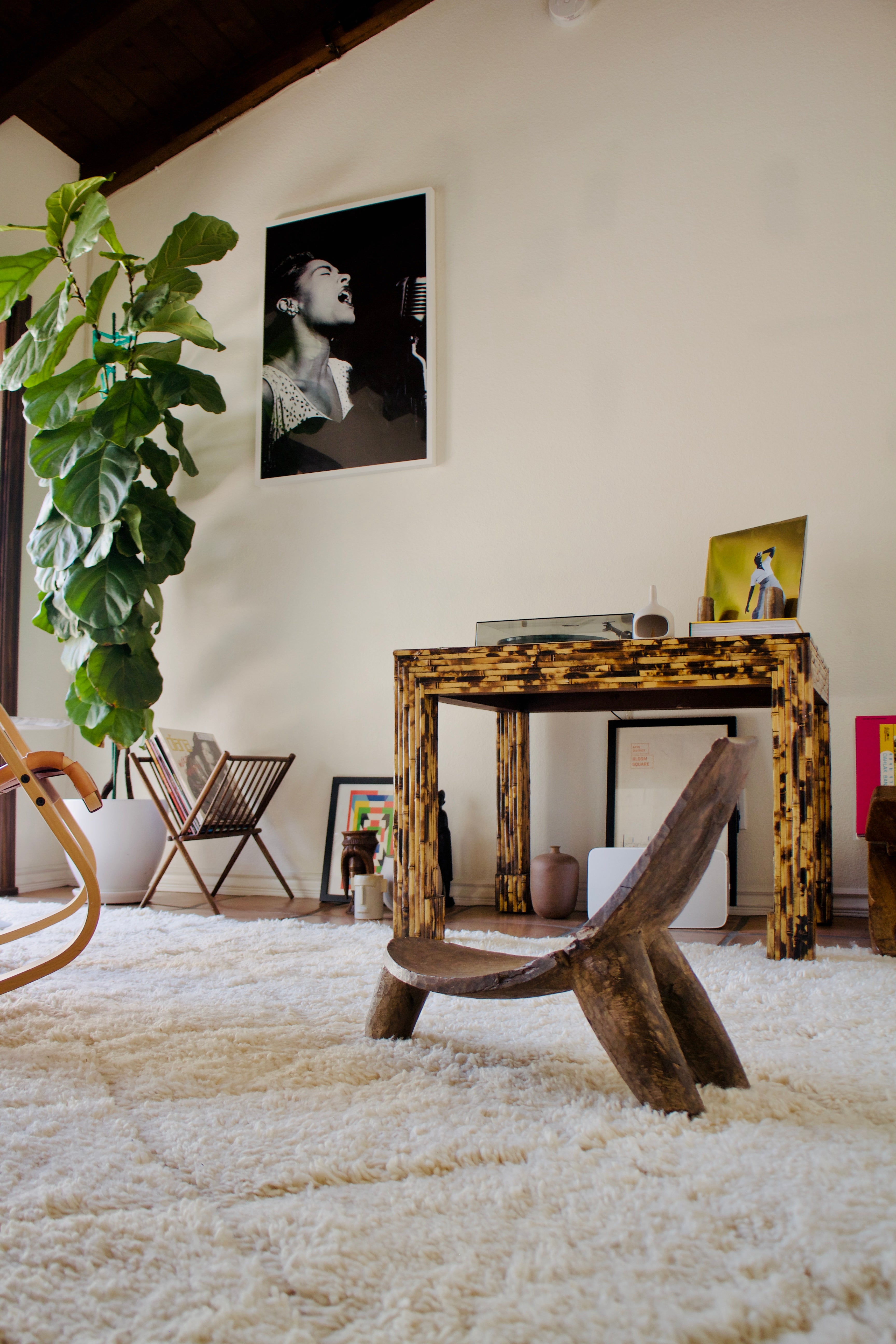 Harrison-Van Horn Split & Burnt Bamboo Vintage Designer Table⁠⁠ c.1976