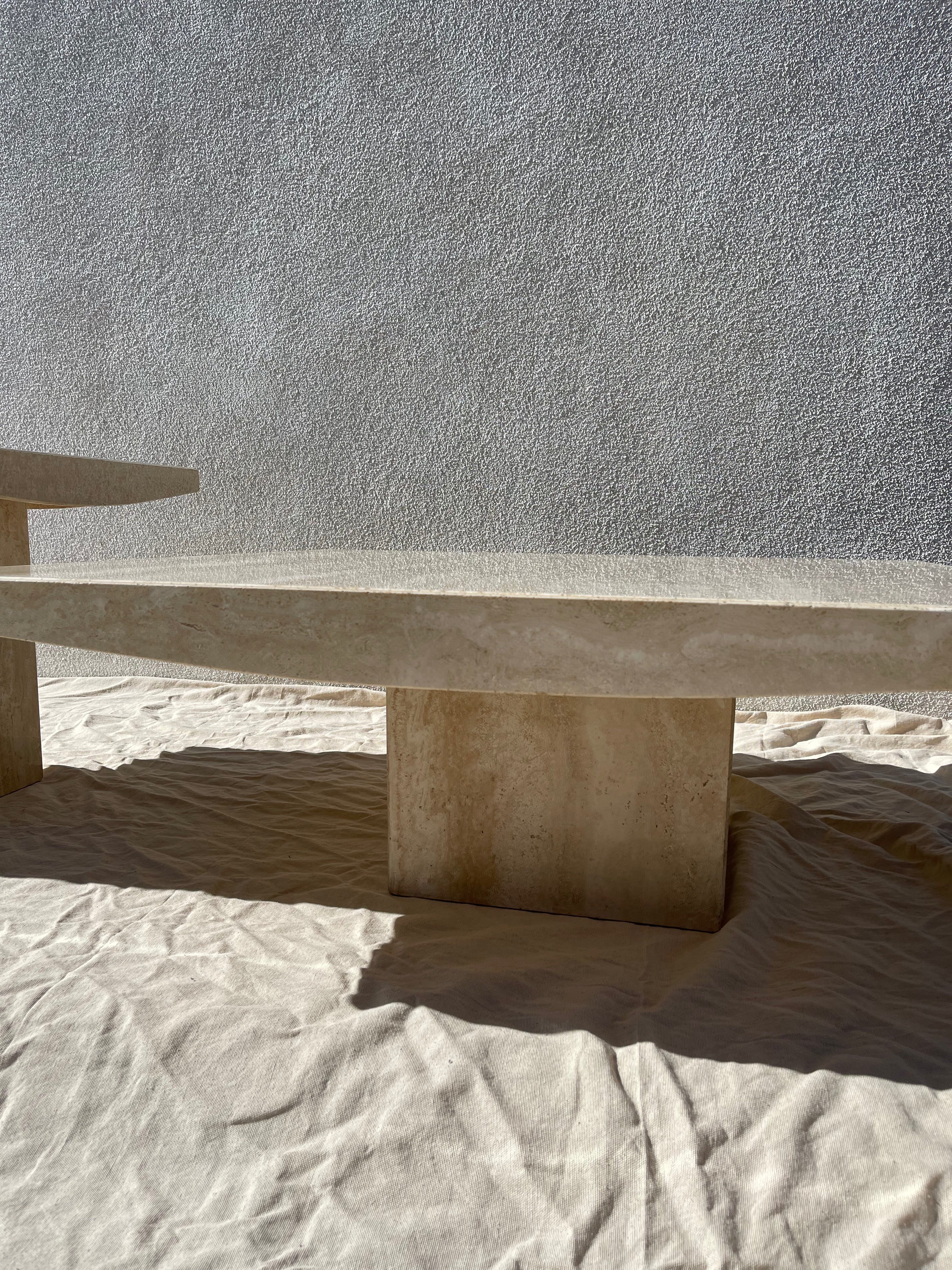 Vintage Italian Travertine Coffee Table