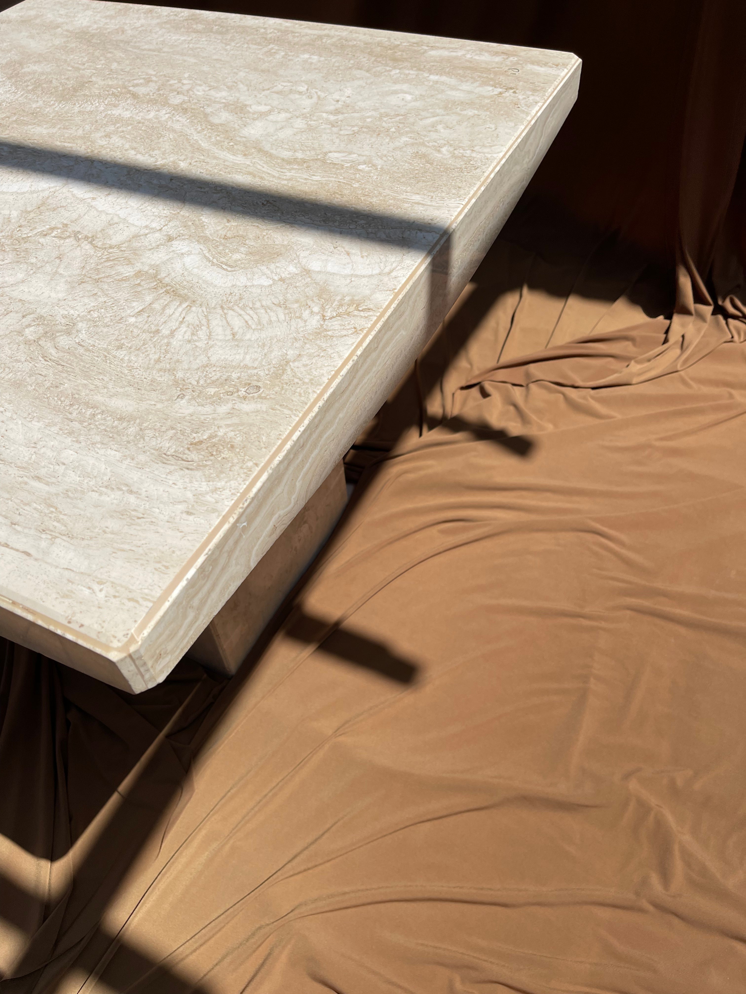 Vintage Italian Travertine End Table