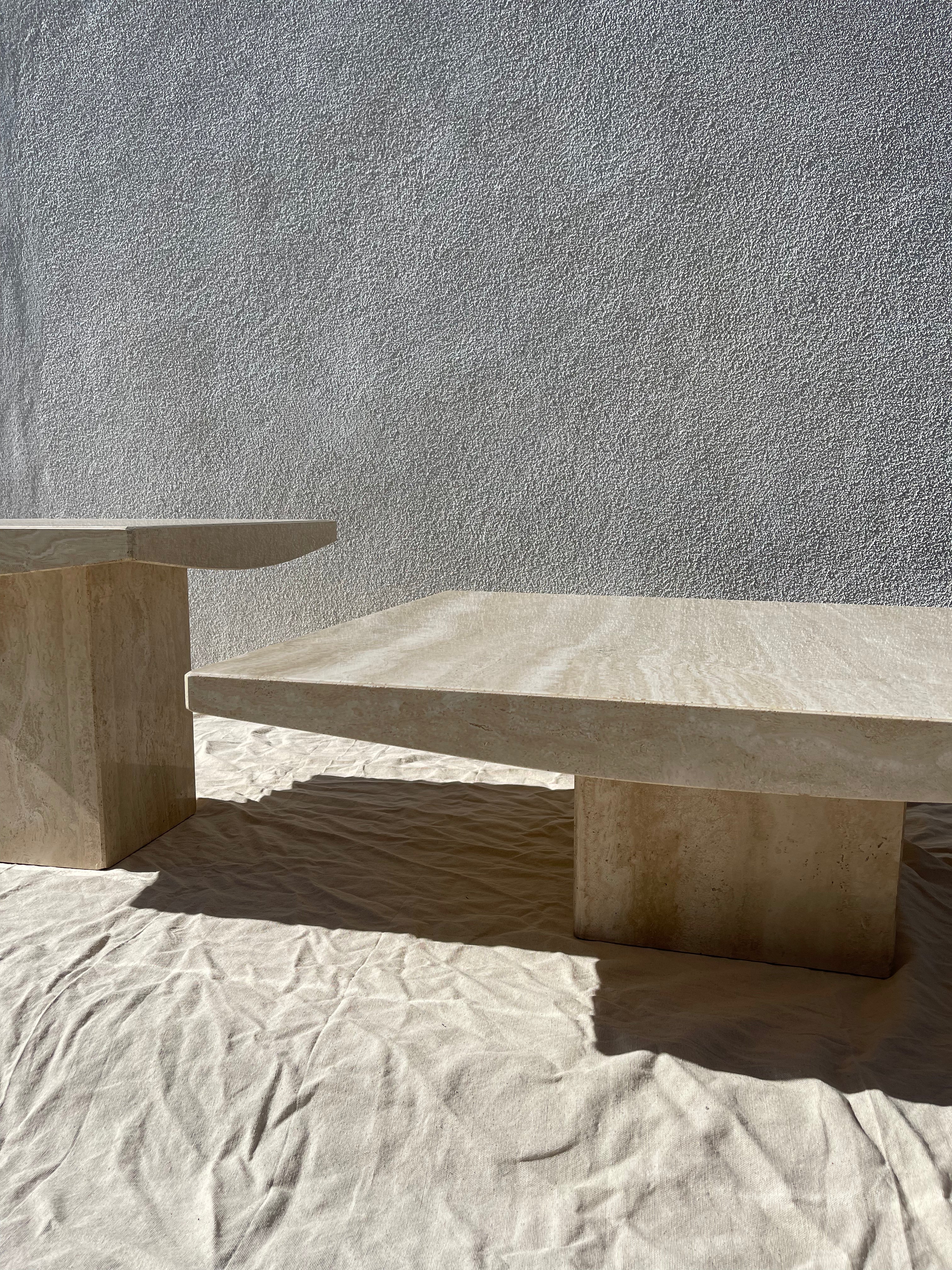 Vintage Italian Travertine Coffee Table