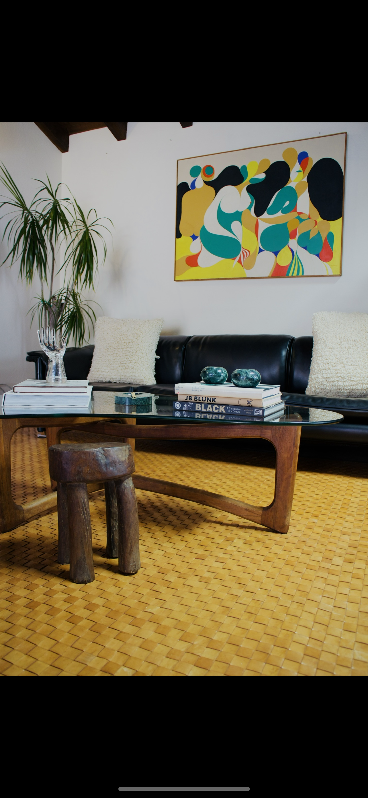 Mid Century Custom Built Black Sofa & Lounge Chair Set