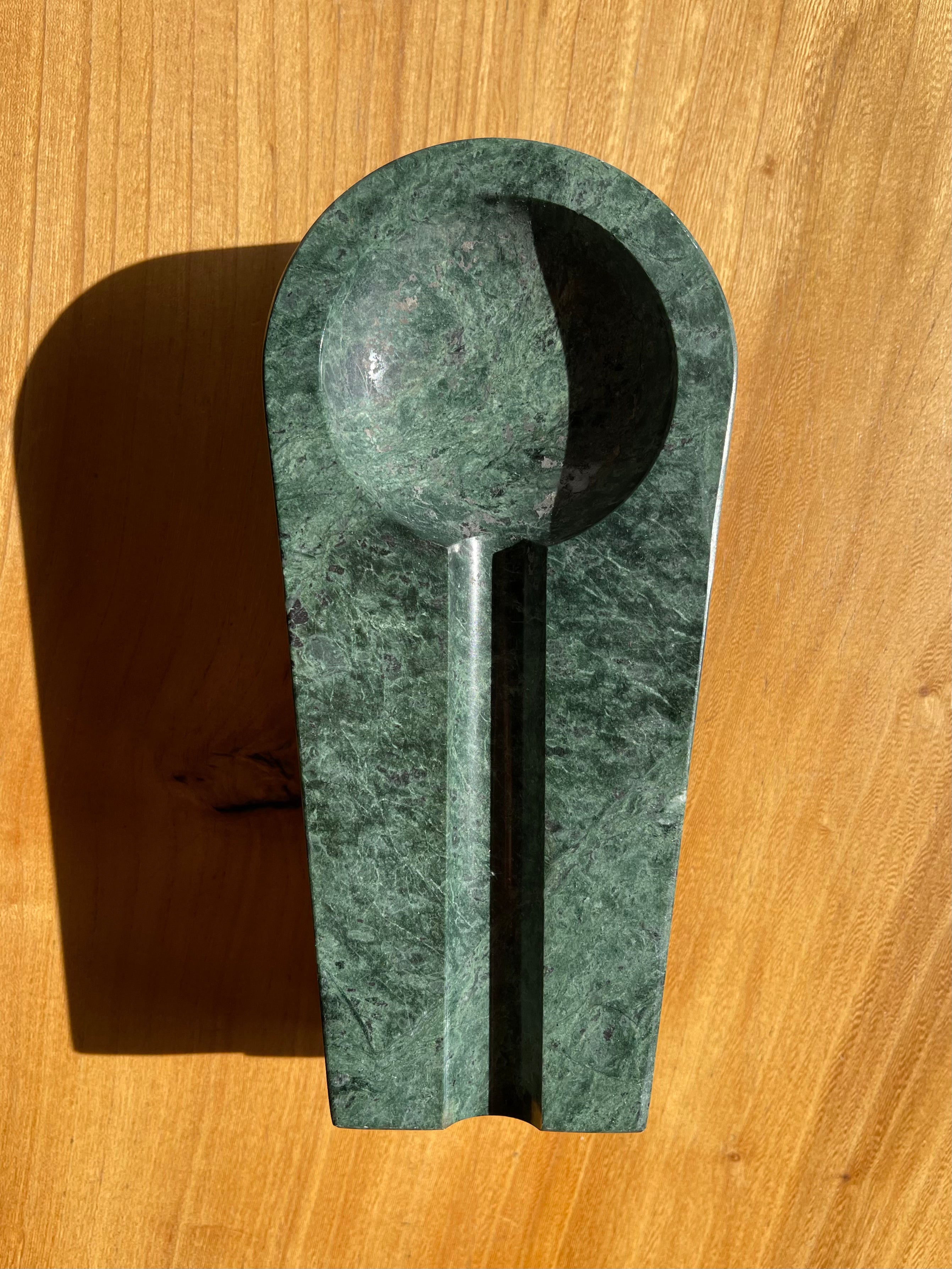 Large Green Marble Ashtray • Vintage