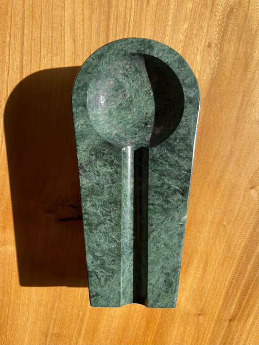 Large Green Marble Ashtray • Vintage
