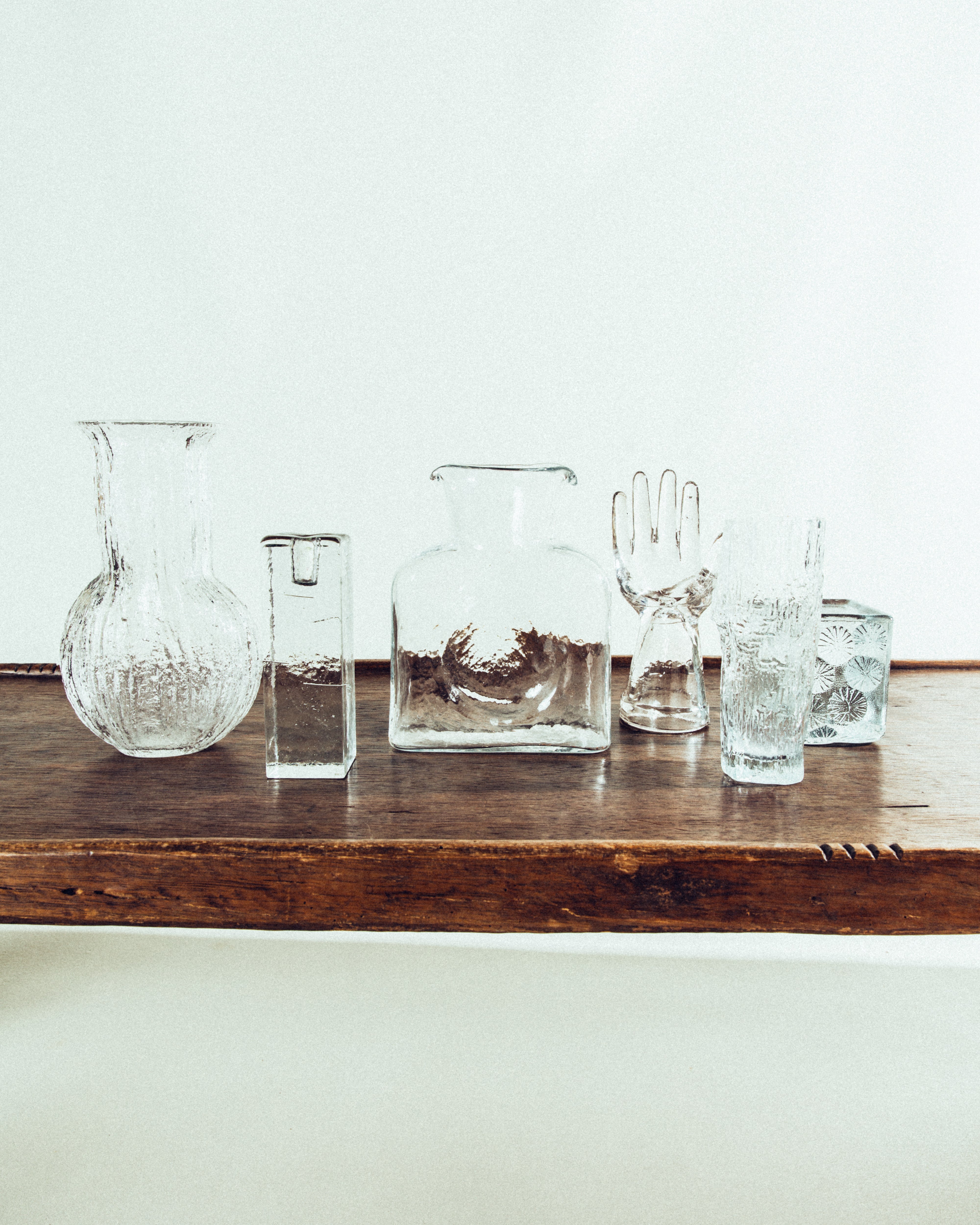 Etched Sculptural Glass Vase LARGE • Vintage