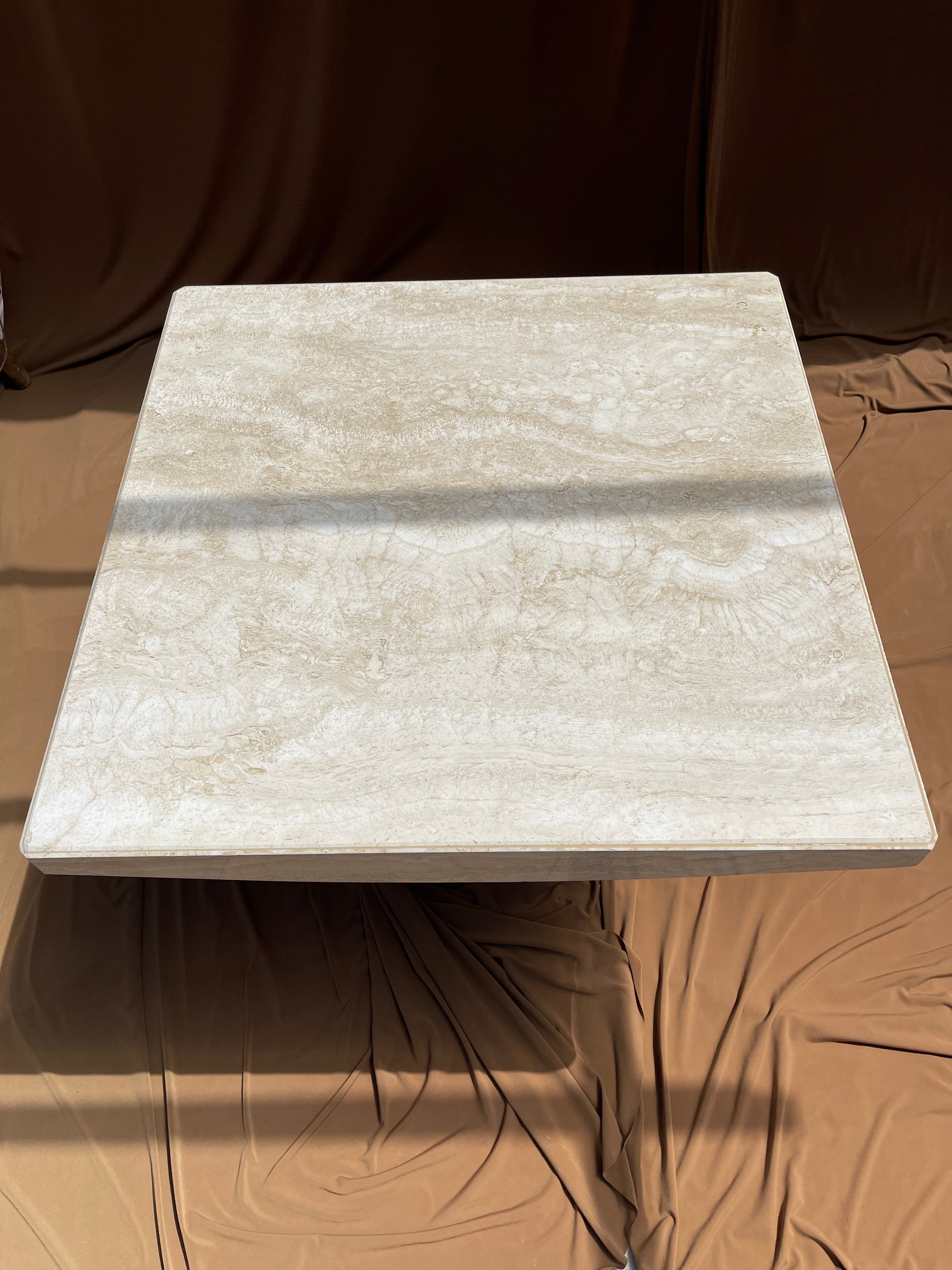 Vintage Italian Travertine End Table