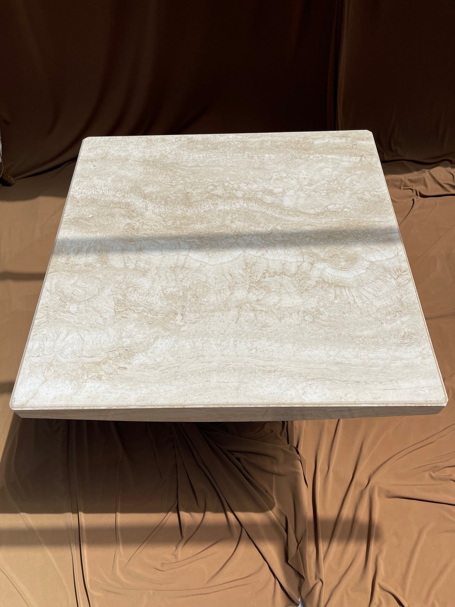 Vintage Italian Travertine End Table