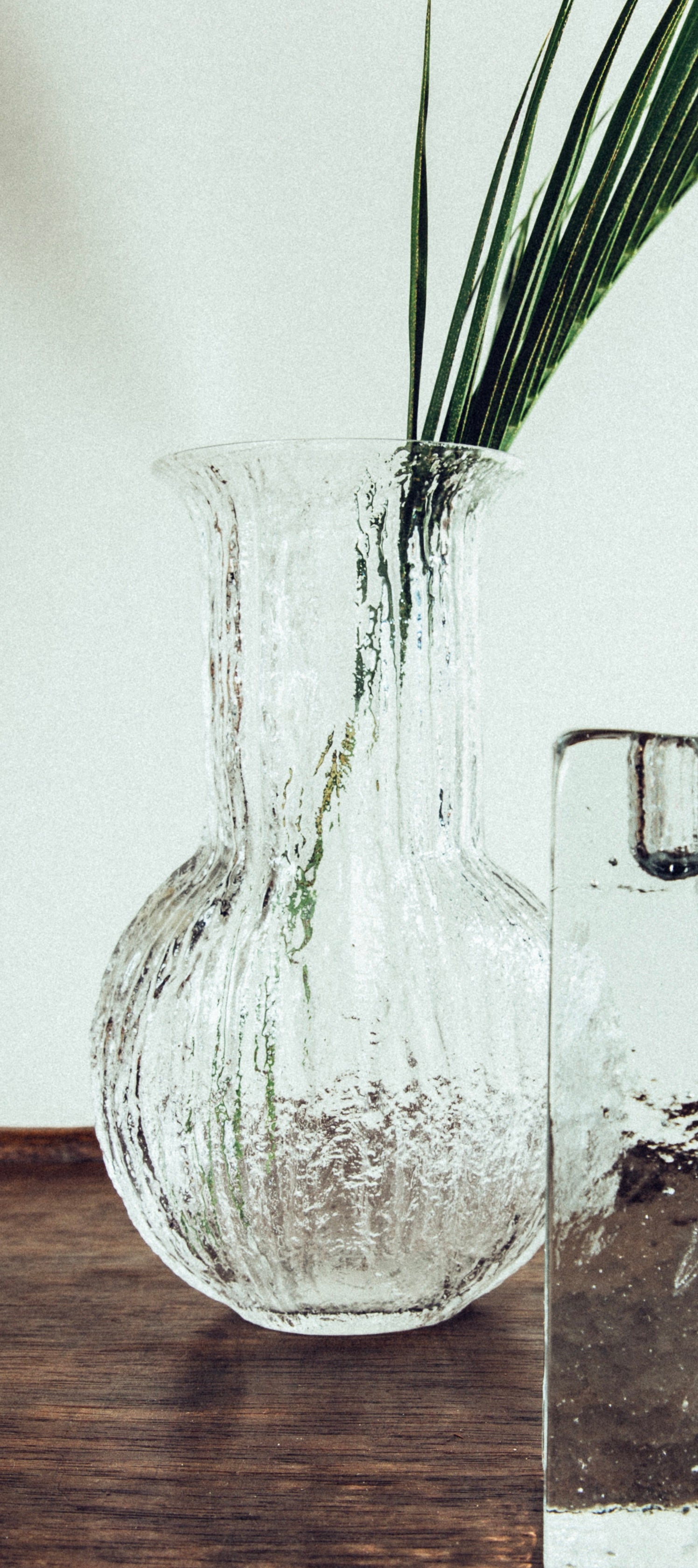 Etched Sculptural Glass Vase LARGE • Vintage