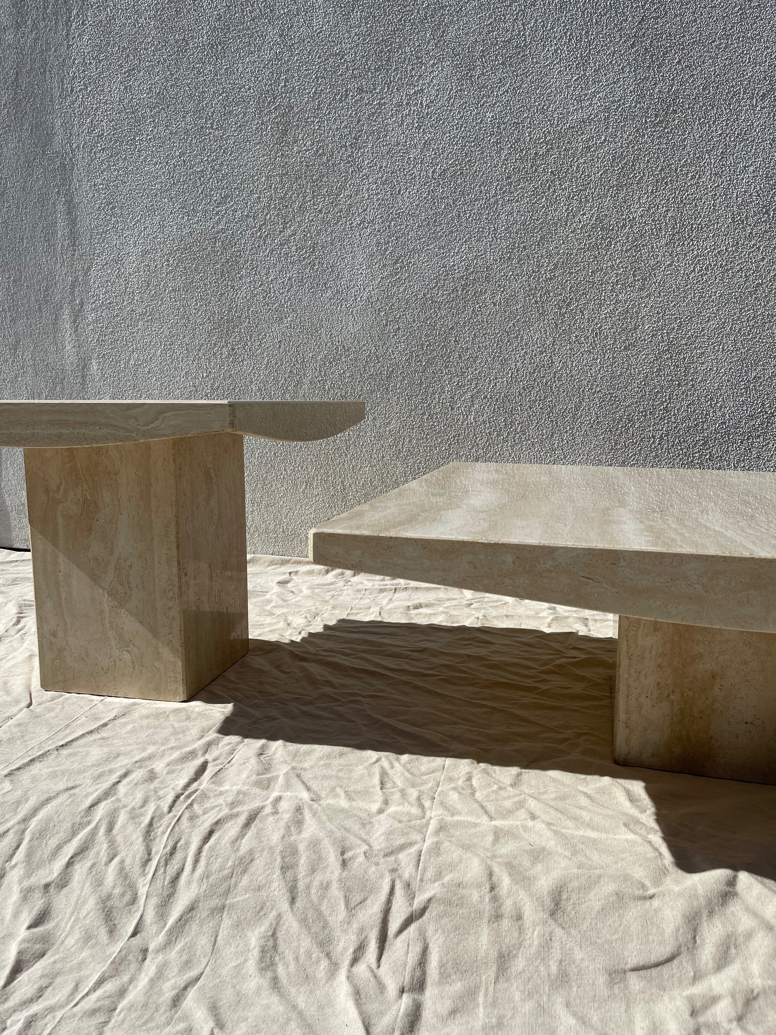 Vintage Italian Travertine Coffee Table