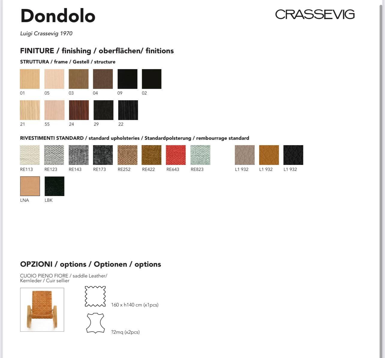 Luigi Crassevig ‘Dondolo’ Rocking Chair for Crassevig 1970, Bentwood & Woven Leather