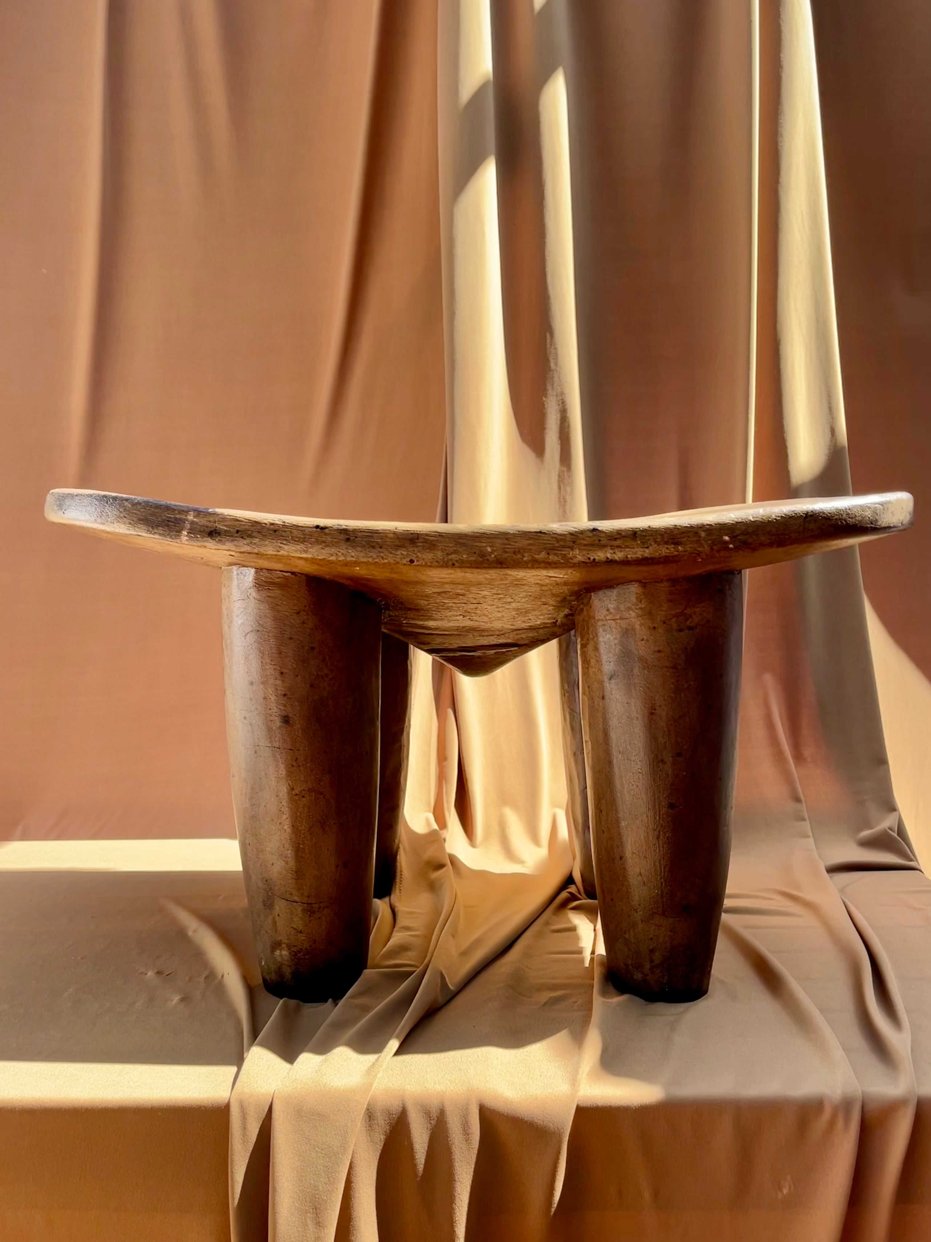 Medium to Large Vintage Senufo Stool/End Table from the Ivory Coast • 06