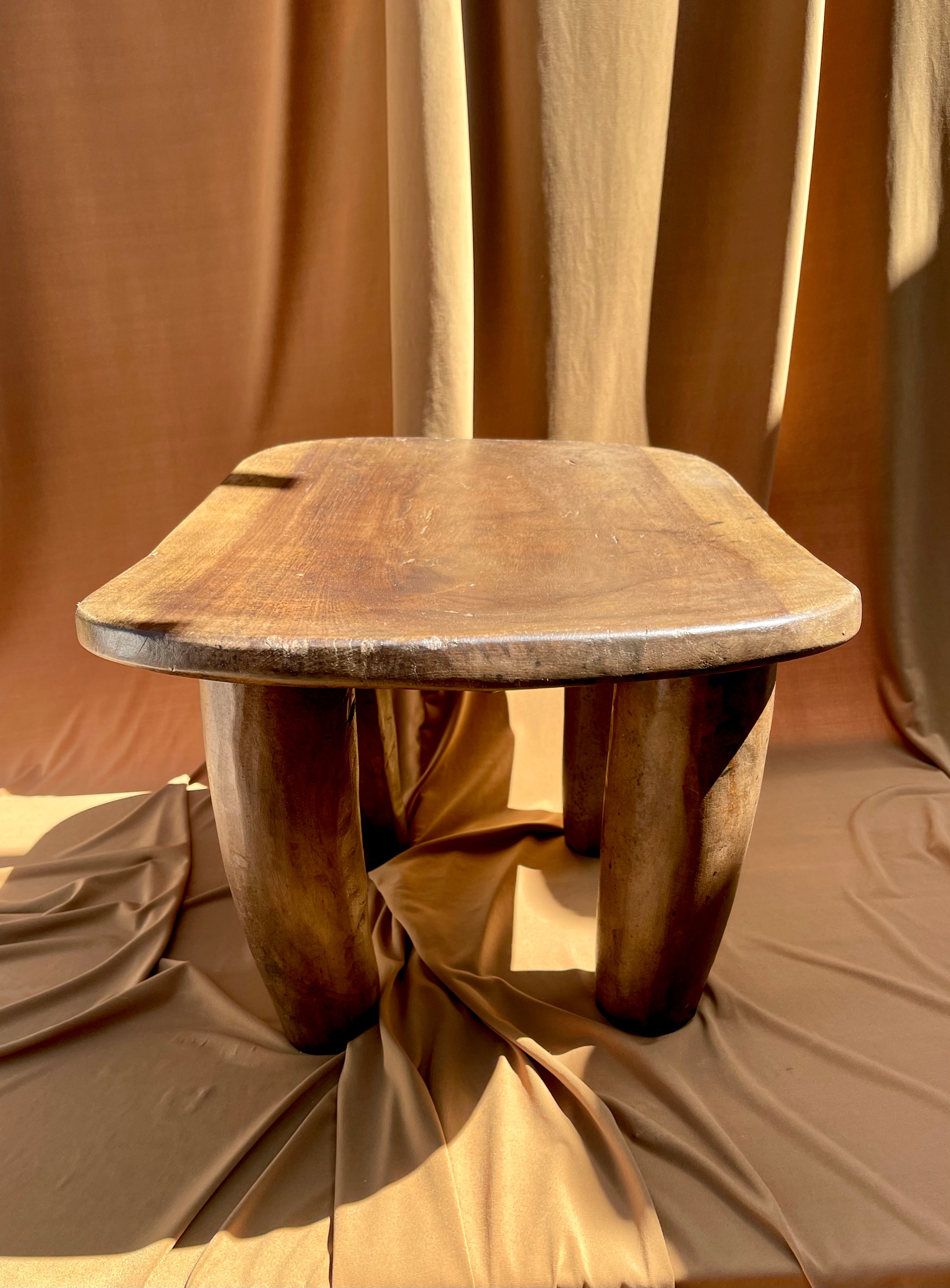 Medium to Large Vintage Senufo Stool/End Table from the Ivory Coast • 06