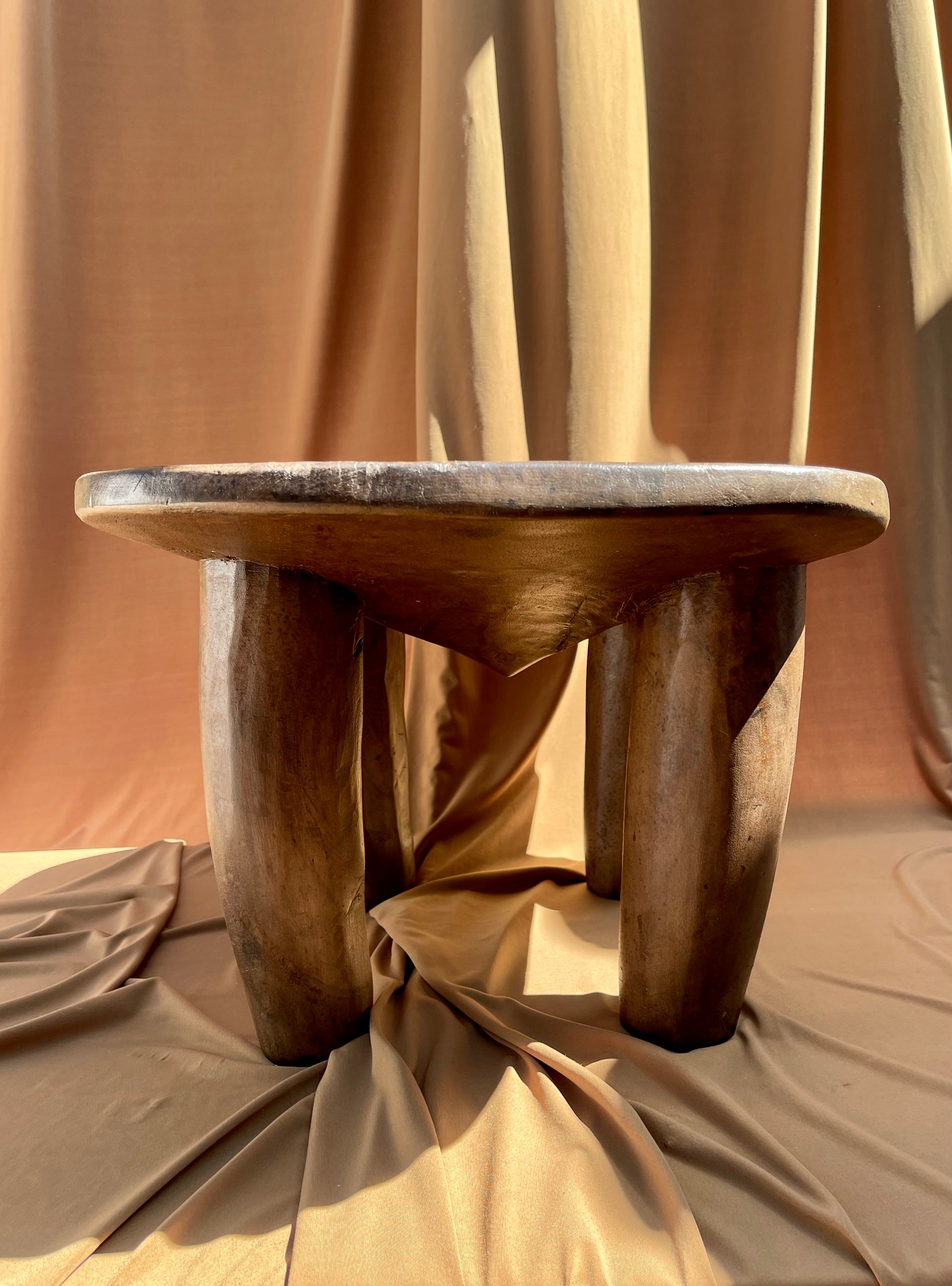 Medium to Large Vintage Senufo Stool/End Table from the Ivory Coast • 06