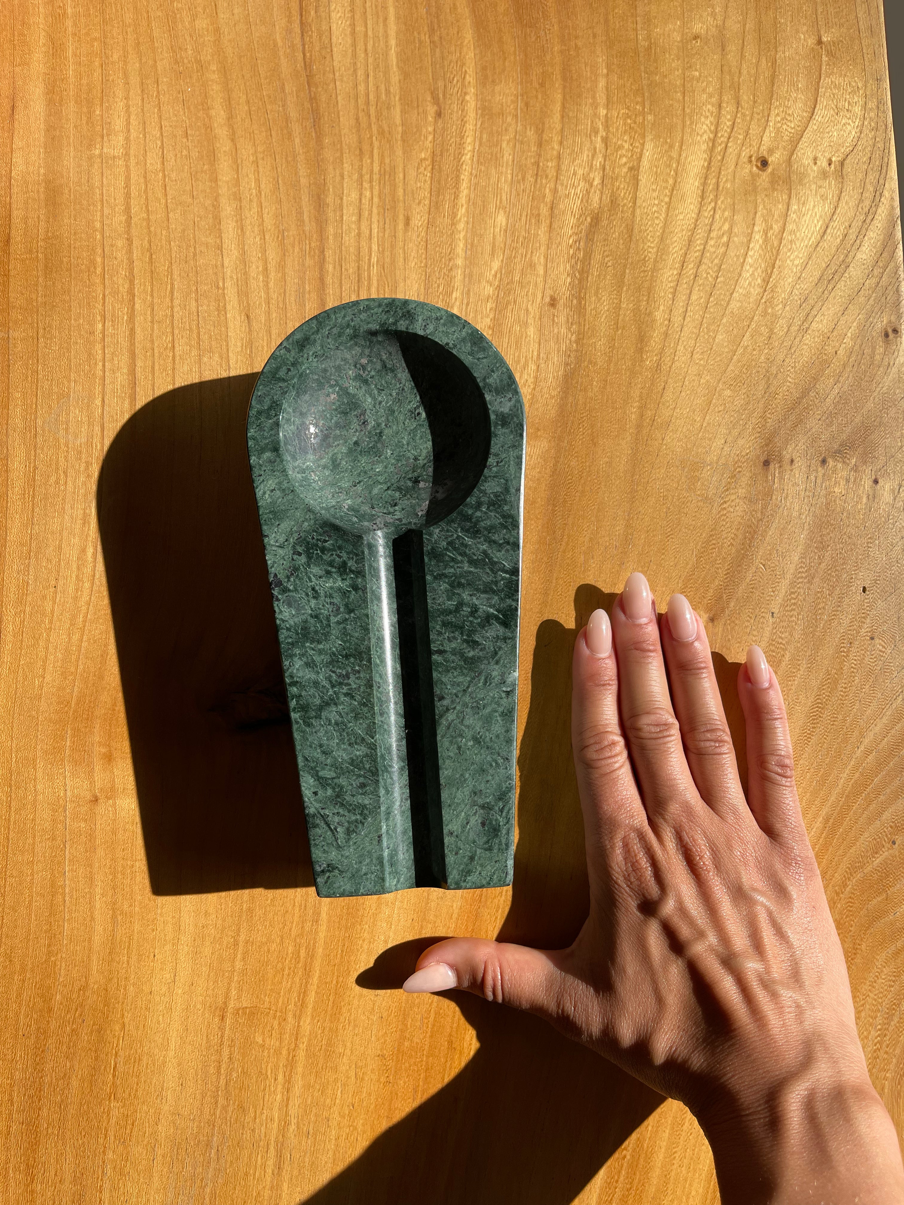 Large Green Marble Ashtray • Vintage