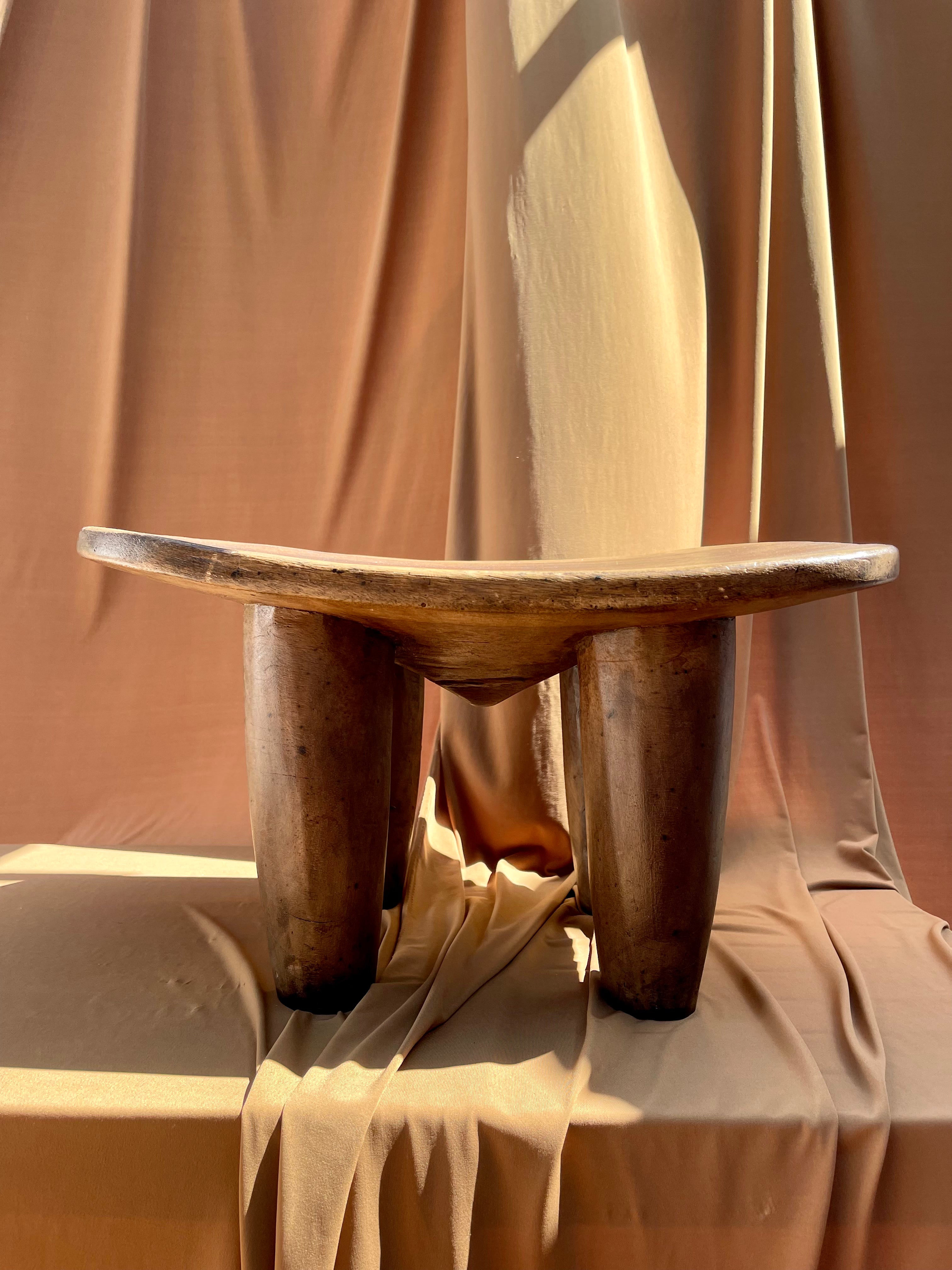 Medium to Large Vintage Senufo Stool/End Table from the Ivory Coast • 06