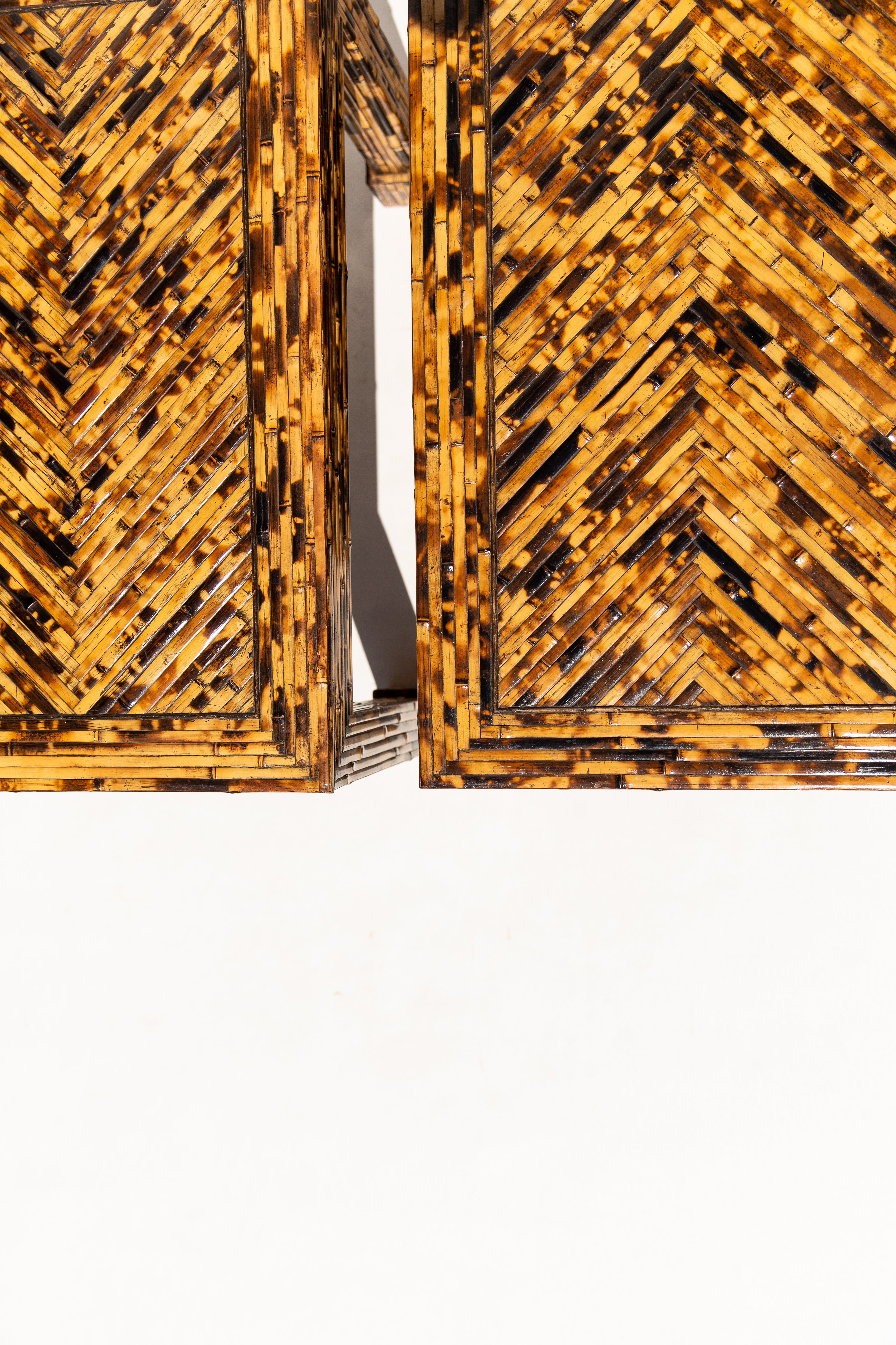 Harrison-Van Horn Split & Burnt Bamboo Vintage Designer Table⁠⁠ c.1976