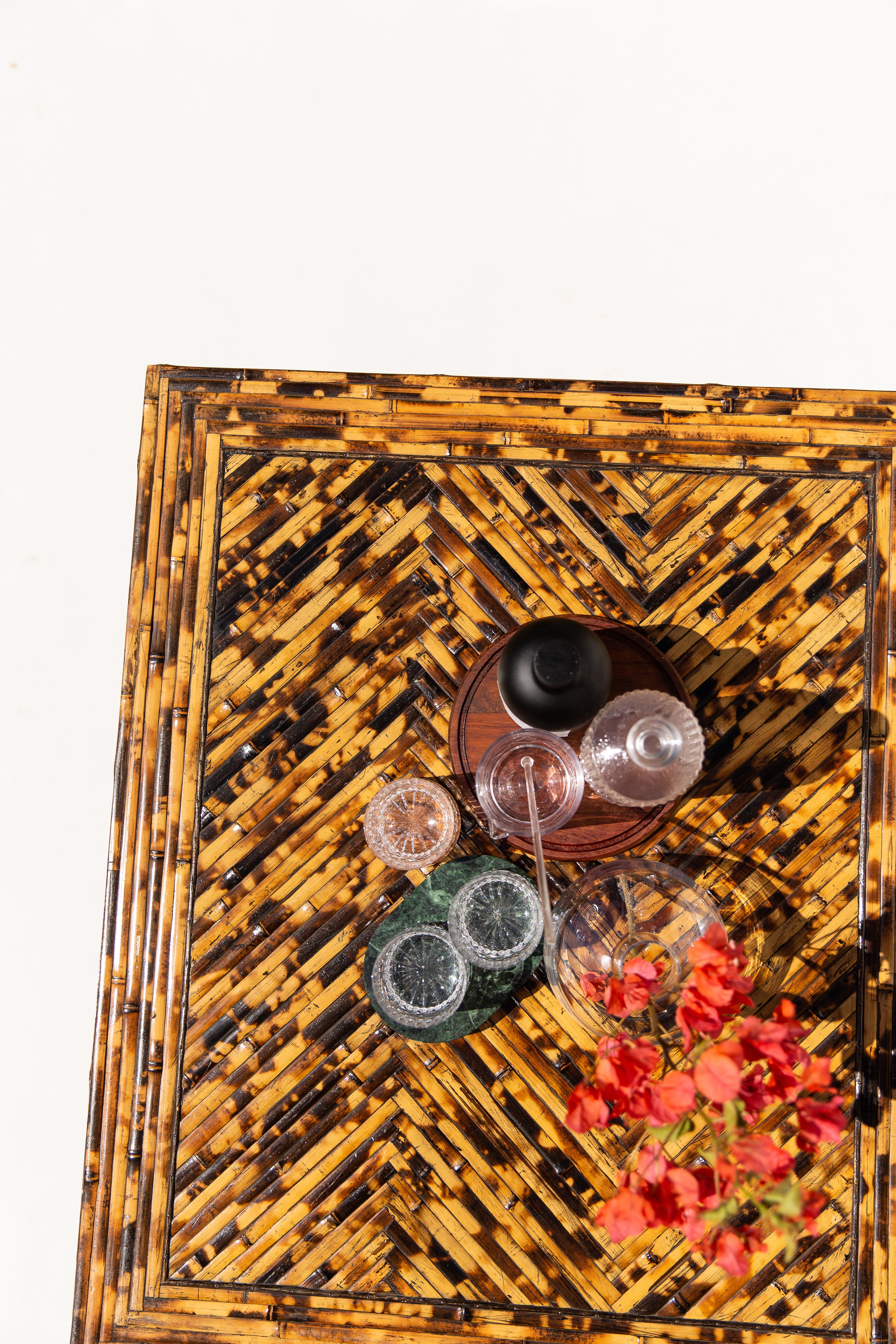 Harrison-Van Horn Split & Burnt Bamboo Vintage Designer Table⁠⁠ c.1976