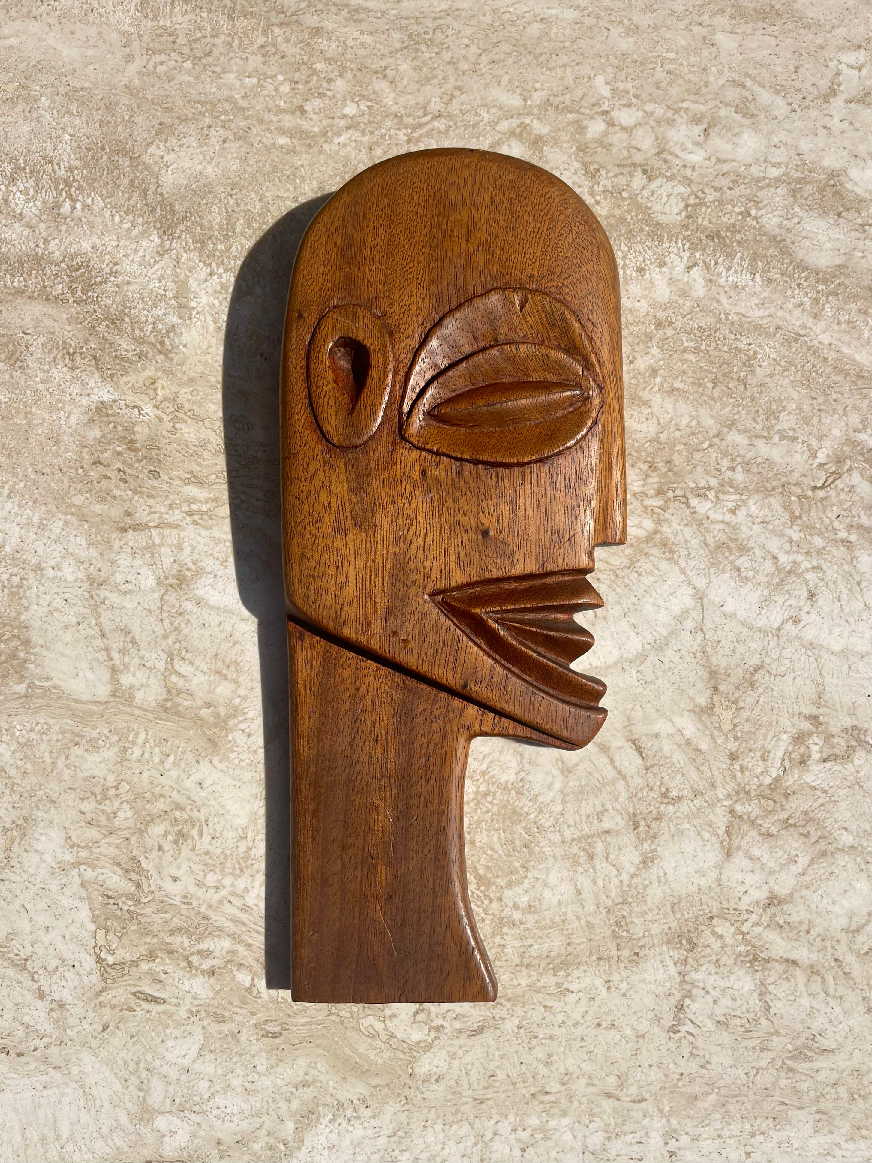 Vintage Polynesian Tangaroa Mask 1972 • includes wall mount