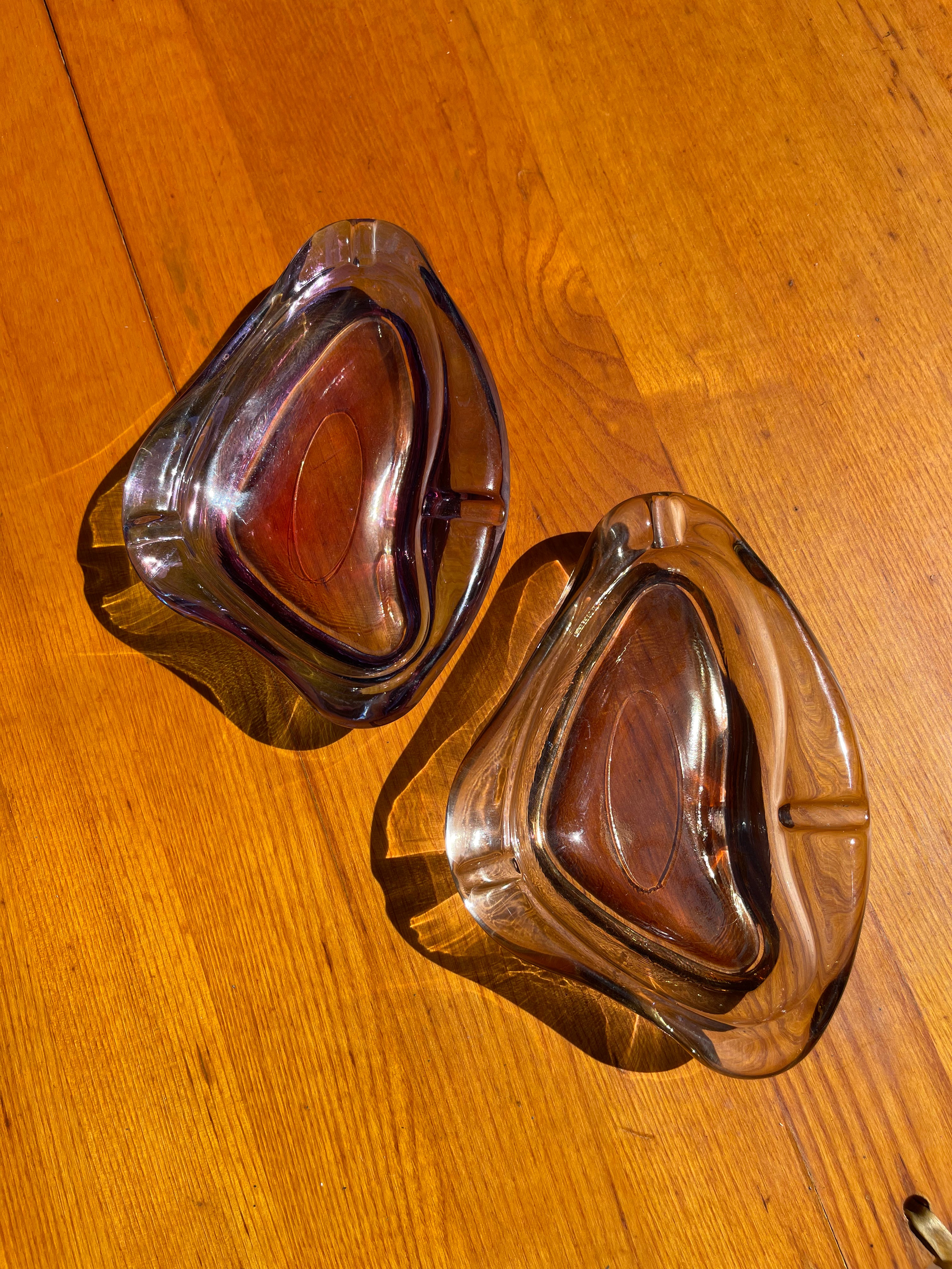 Anchor Hocking Lustre Glass Ashtray • Swedish Vintage 1970 • Brown