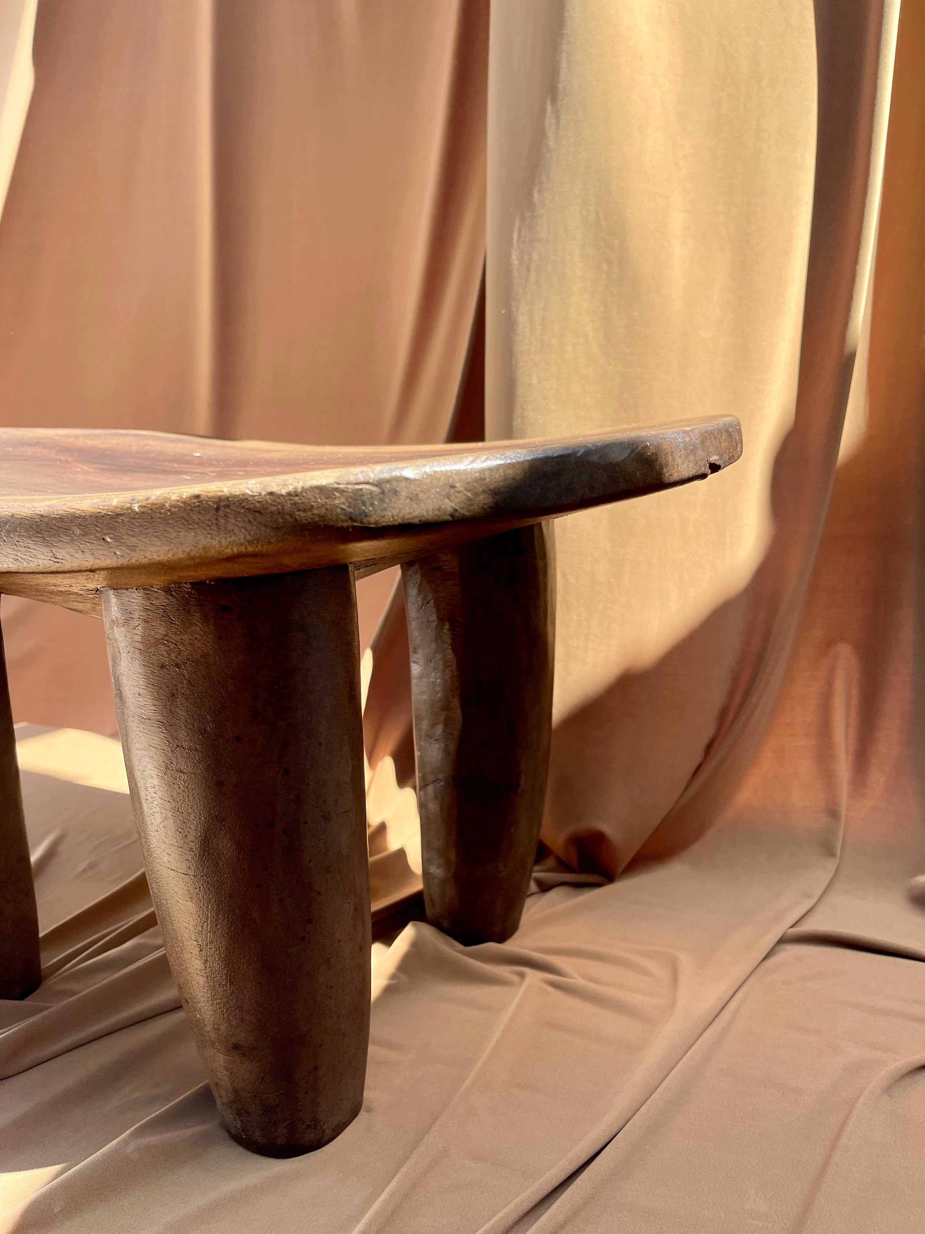 Medium to Large Vintage Senufo Stool/End Table from the Ivory Coast • 06