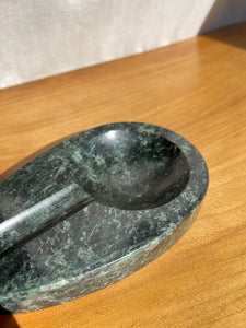 Green Italian Marble Ashtray • Vintage