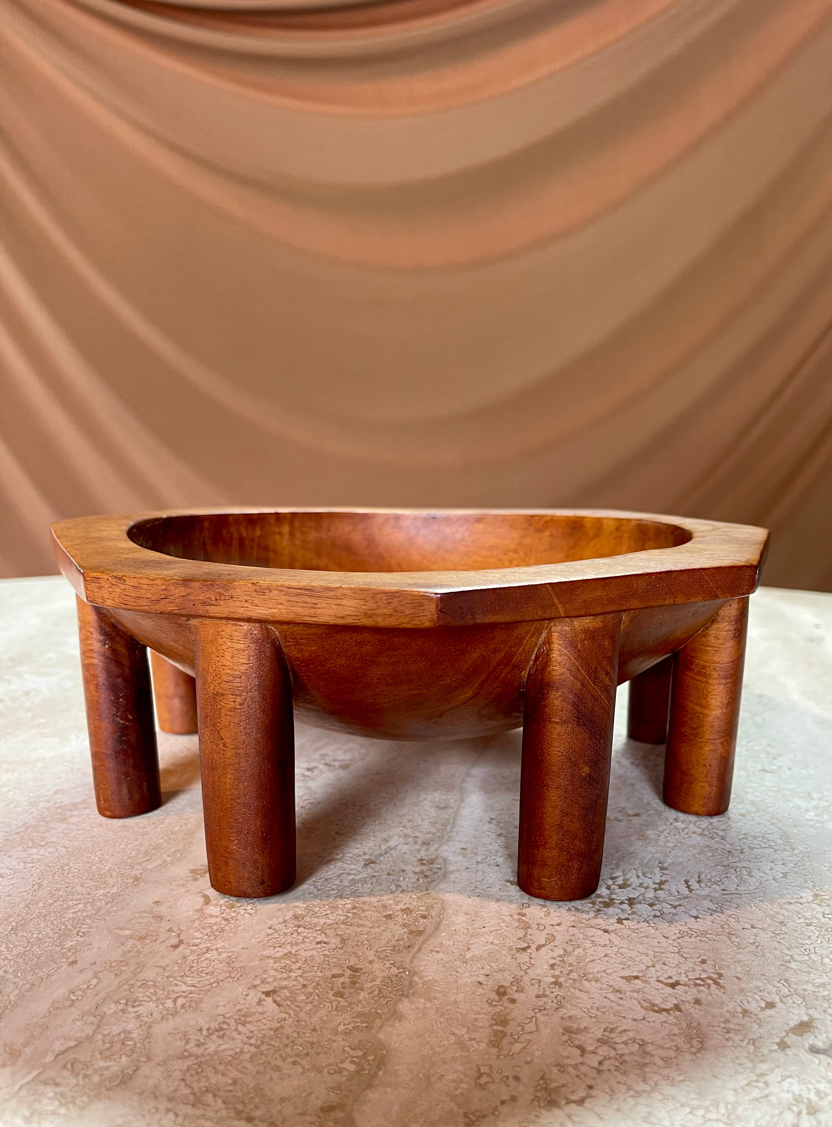 Rare Polynesian Kava Bowl Hand-carved in mid 1900s • 01