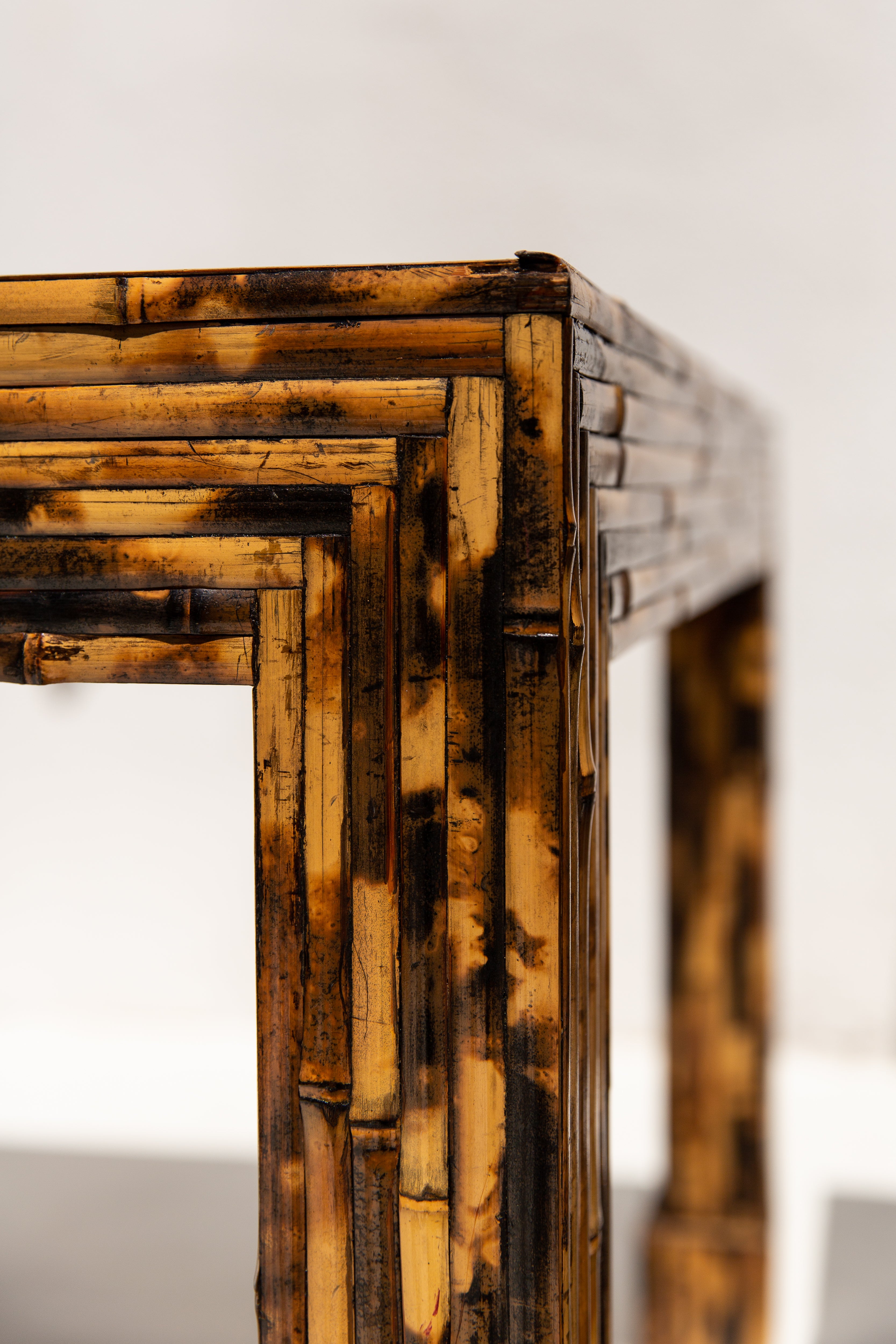 Harrison-Van Horn Split & Burnt Bamboo Vintage Designer Table⁠⁠ c.1976