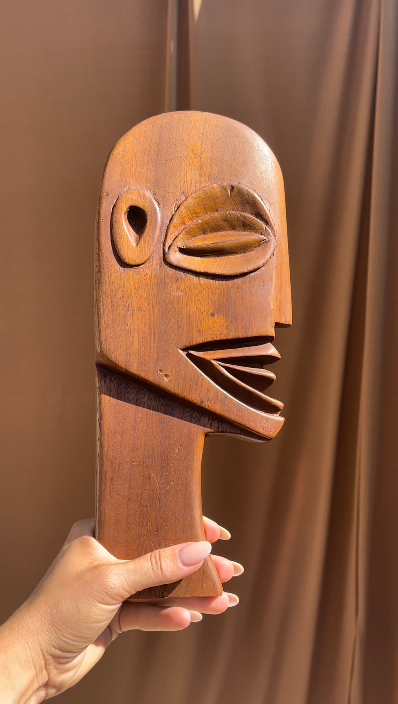 Vintage Polynesian Tangaroa Mask 1972 • includes wall mount