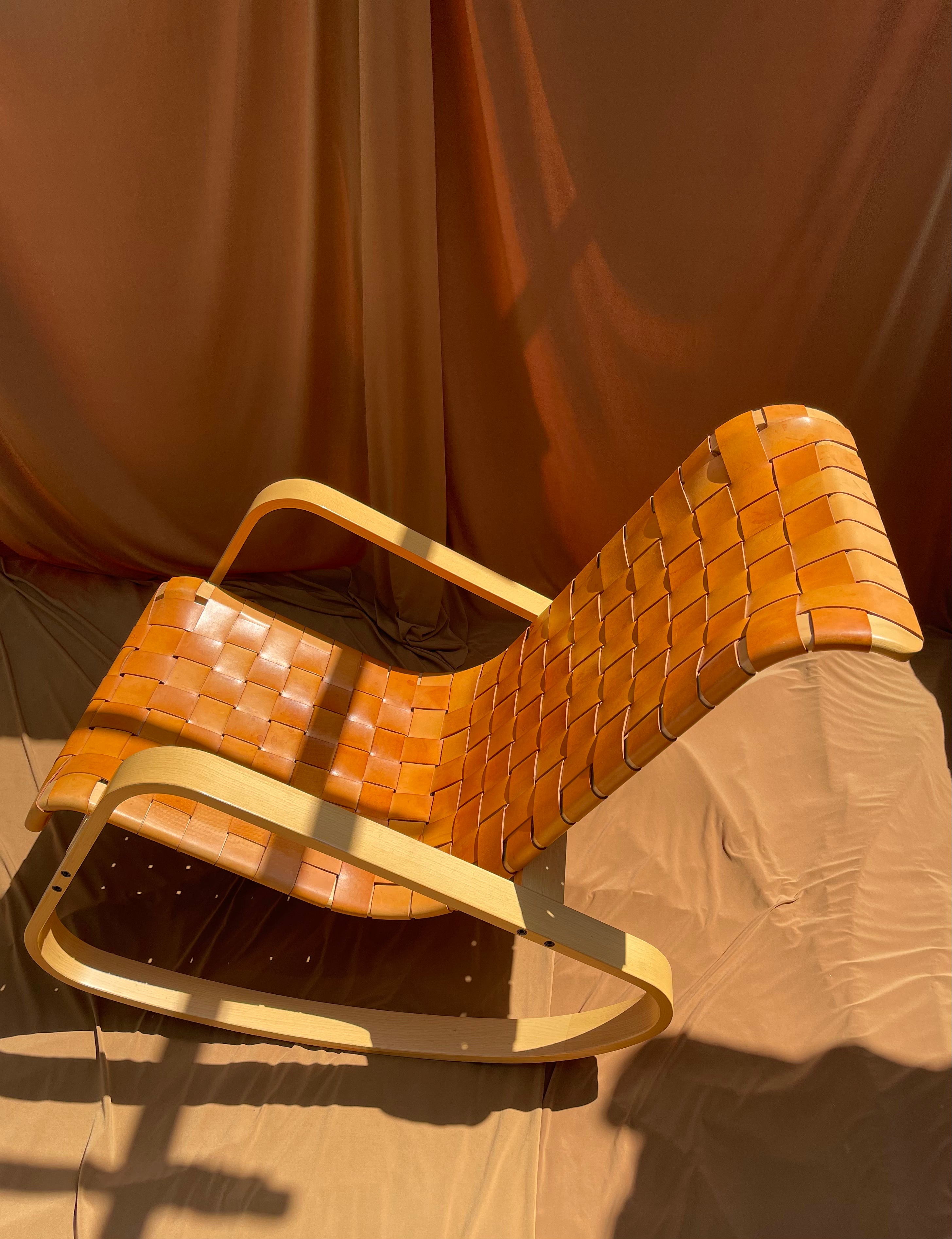 Luigi Crassevig ‘Dondolo’ Rocking Chair for Crassevig 1970, Bentwood & Woven Leather