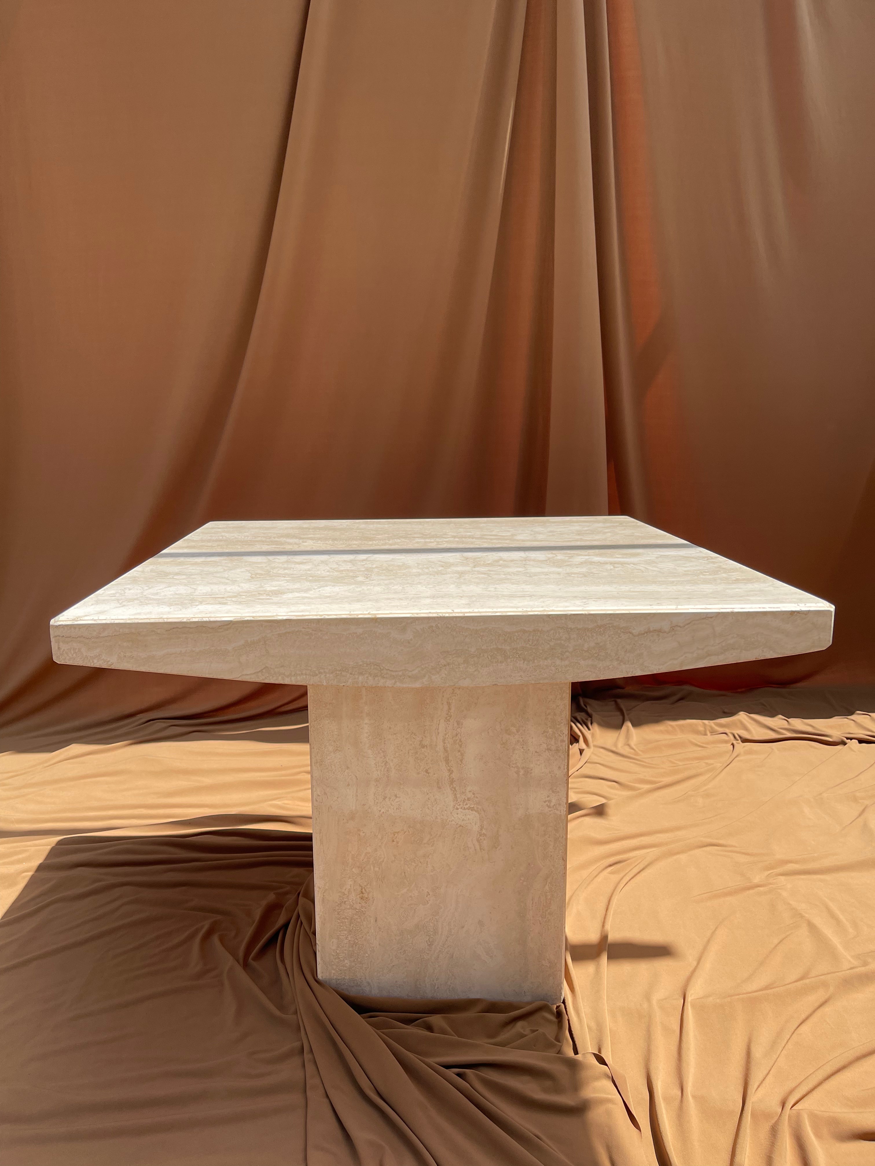 Vintage Italian Travertine End Table