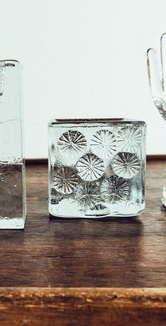 Blenko Sculptural Glass Cube • Vintage