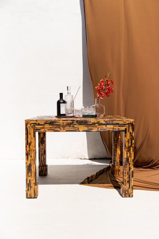 Harrison-Van Horn Split & Burnt Bamboo Vintage Designer Table⁠⁠ c.1976